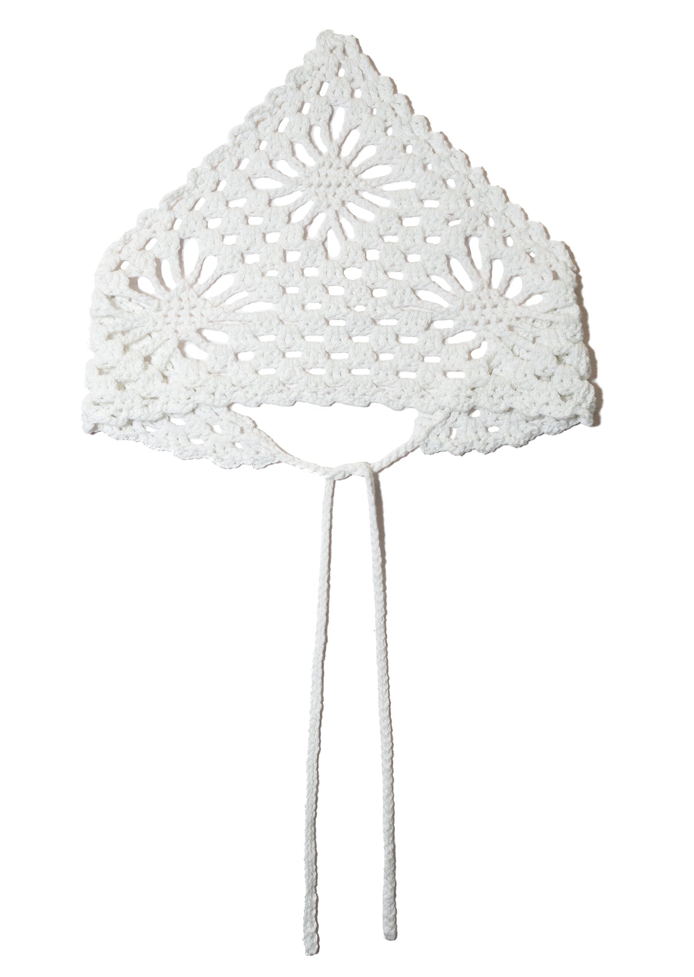 COTTON CROCHET BANDANA_WHITE