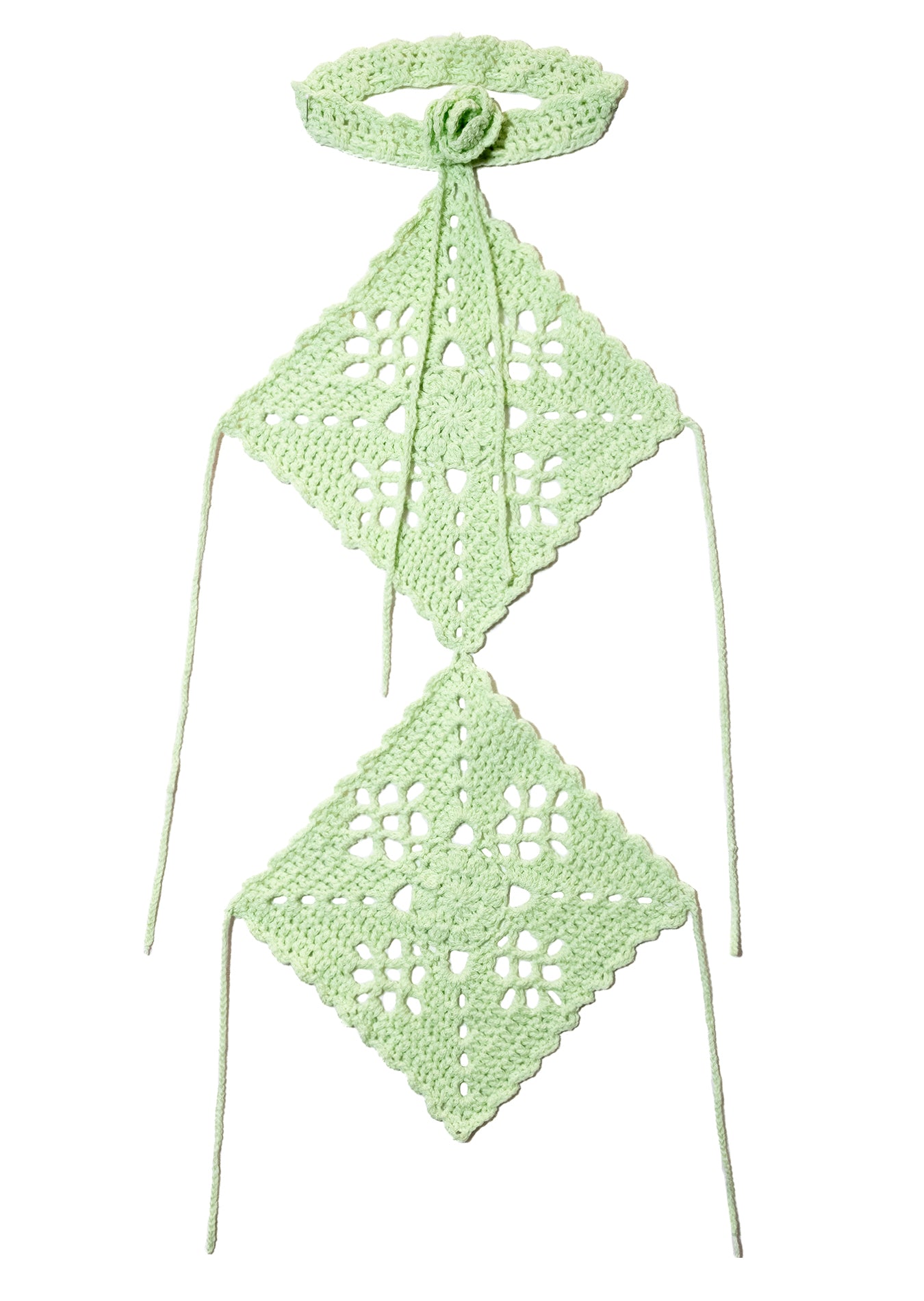 COTTON CROCHET LEG WARMER_GREEN