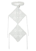 Cotton Crochet Leg Warmer (White)