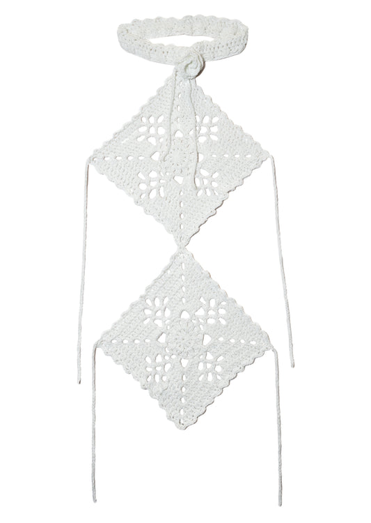 Cotton Crochet Leg Warmer (White)
