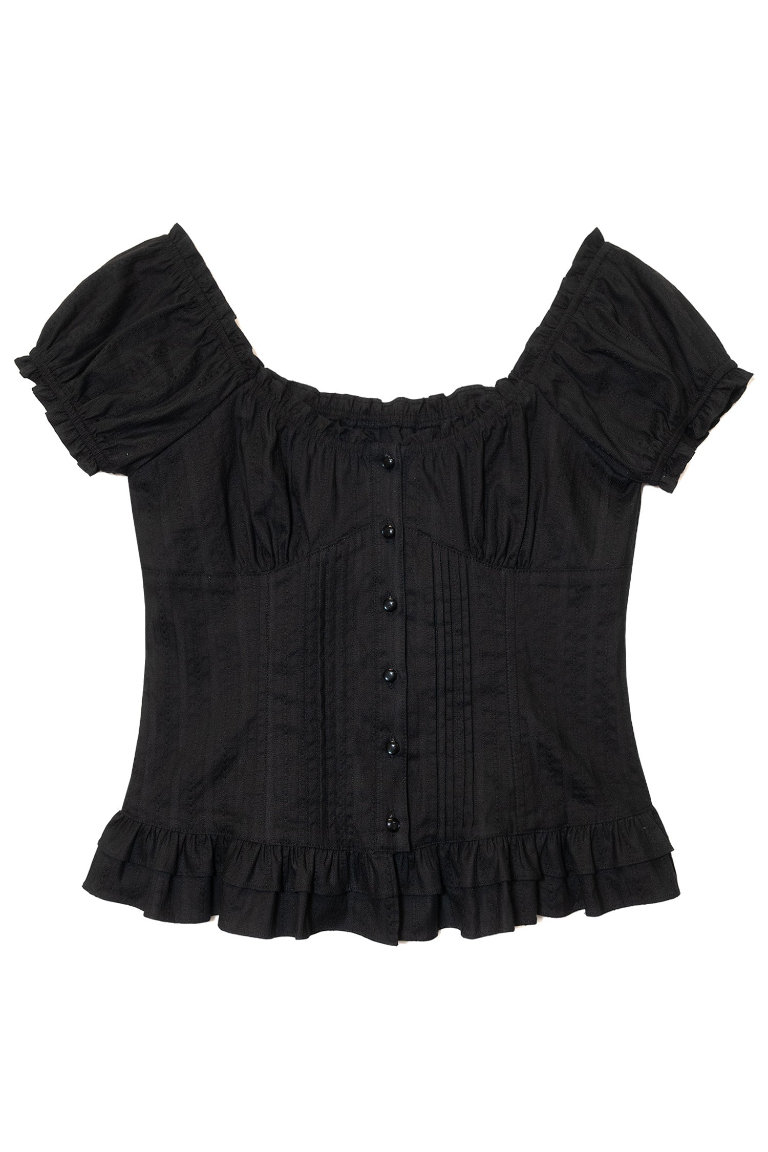 BABY DOLL CORSET BLOUSE_BLACK