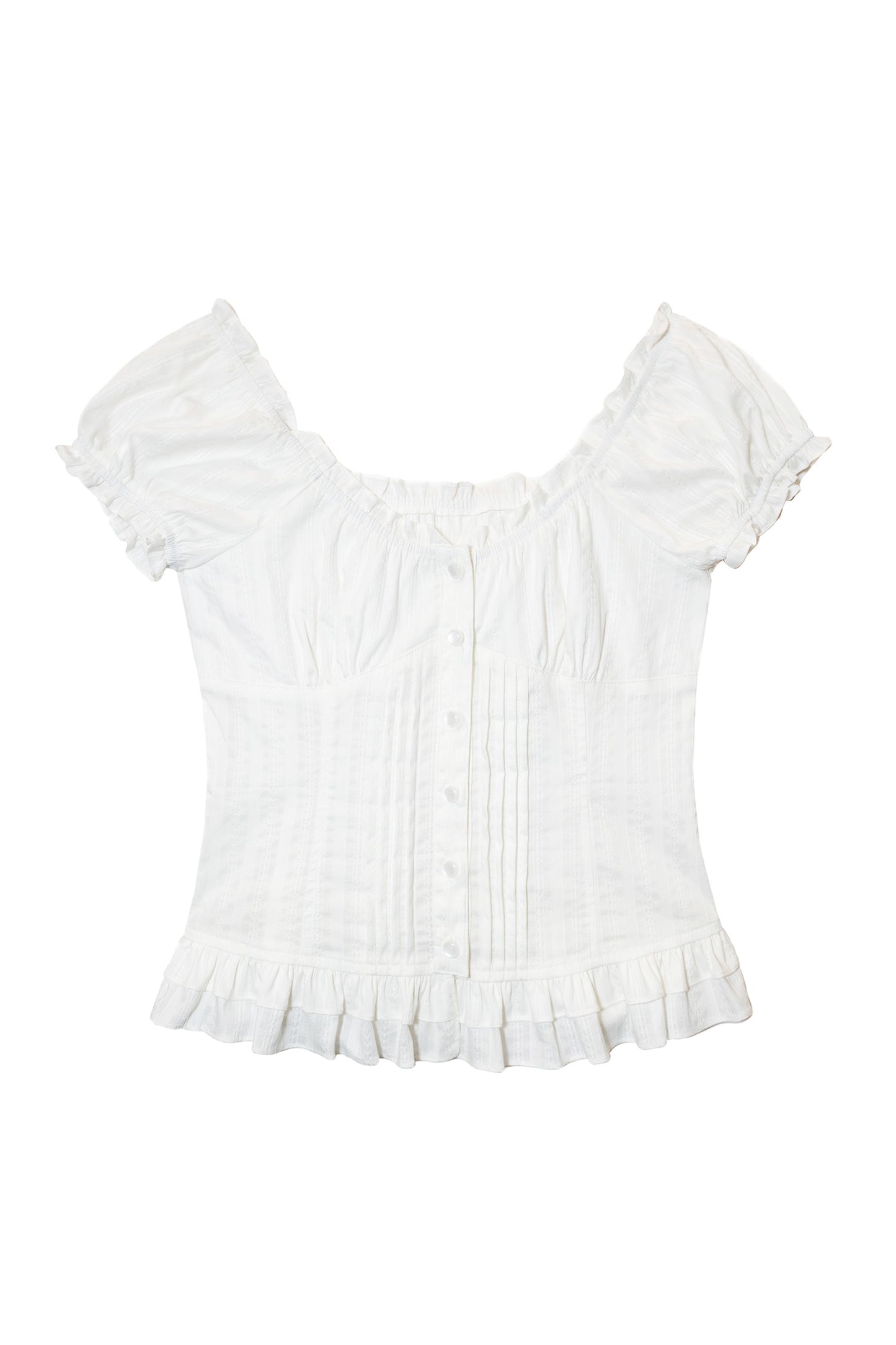 Baby Doll Corset Blouse (White)
