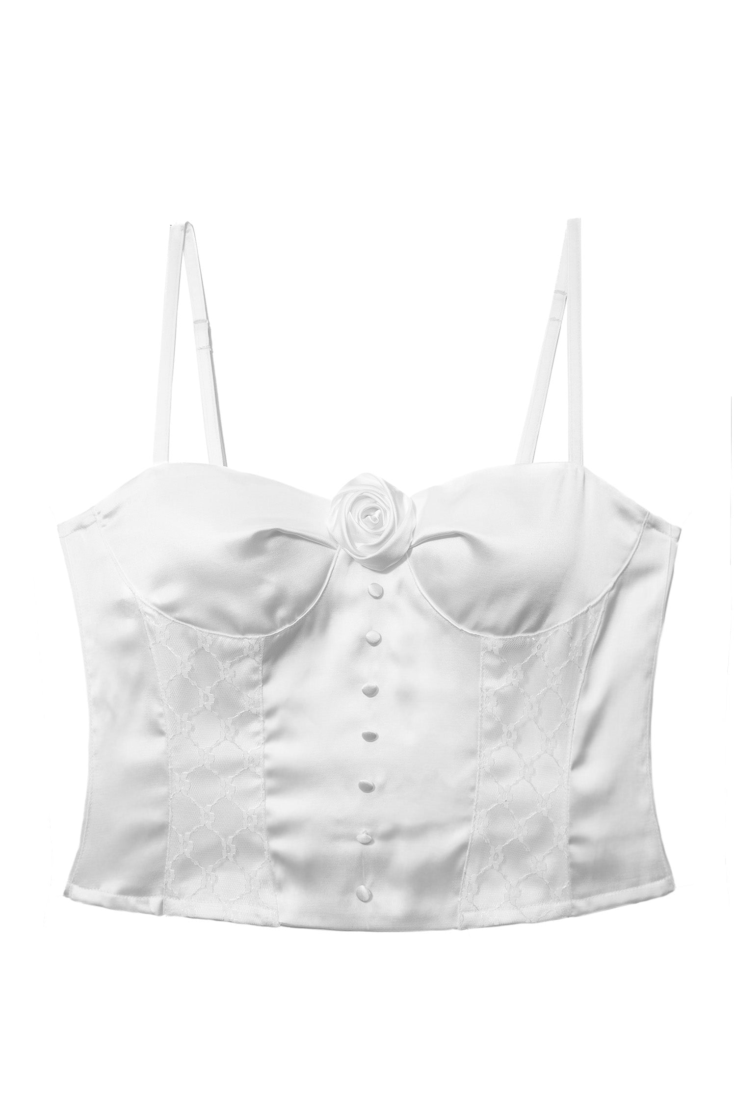 SILKY ROSE CORSET BUSTIER_WHITE