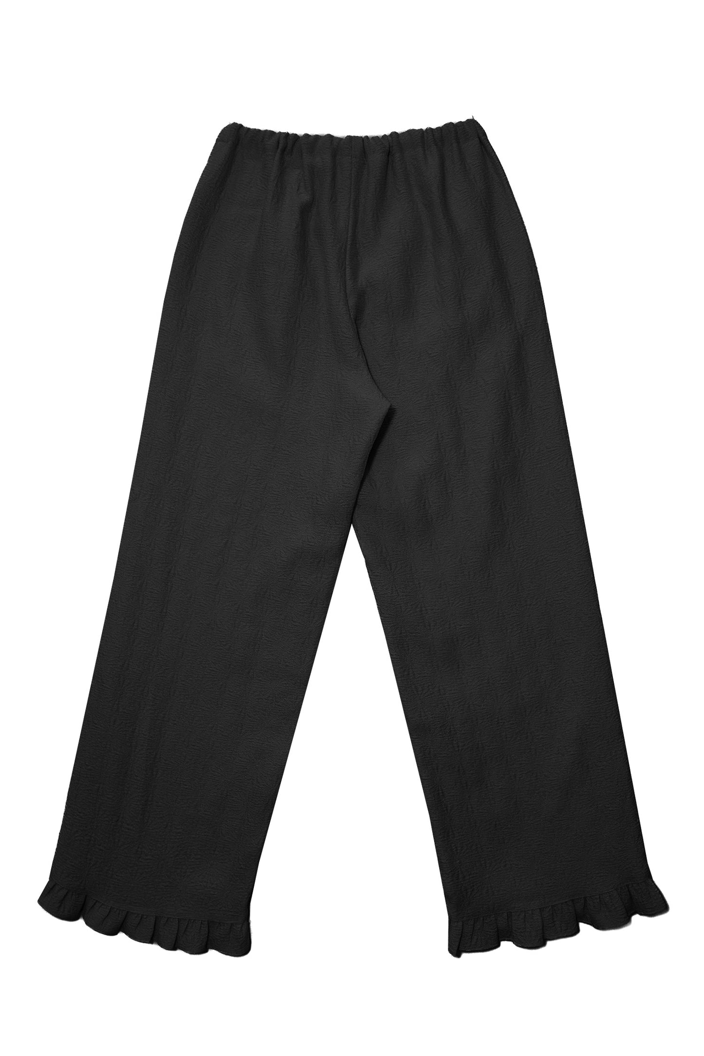 Flower Jacquard Summer Pants (Black)