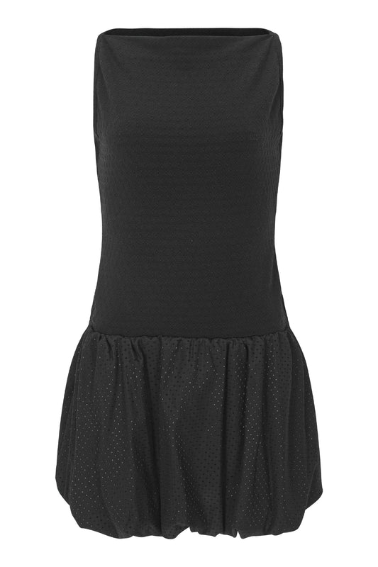 Bubble Hem Mini Dress (Black)