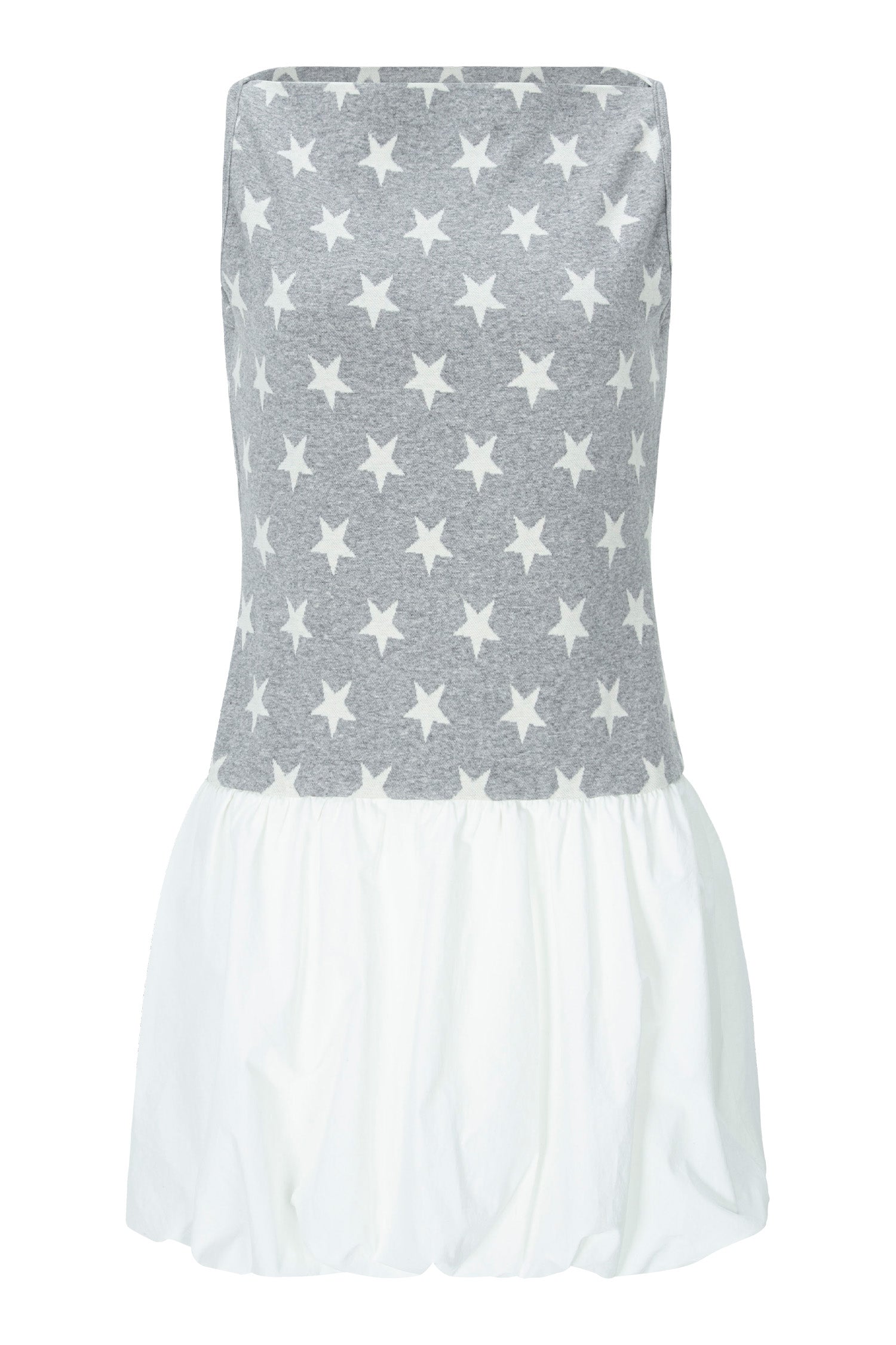 BUBBLE HEM MINI DRESS_GREY