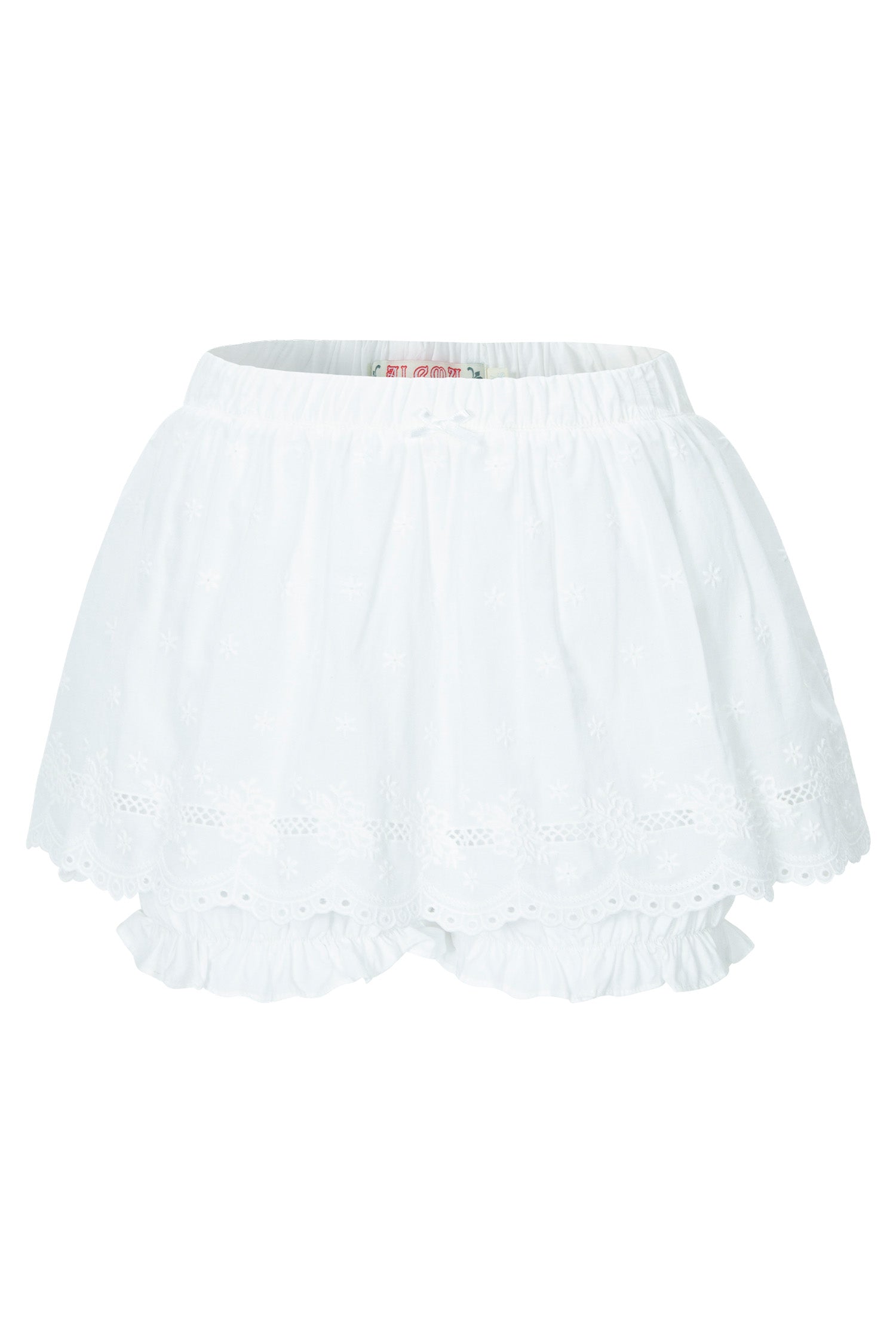 SKIRT LAYERED BUBBLE SHORTS_WHITE