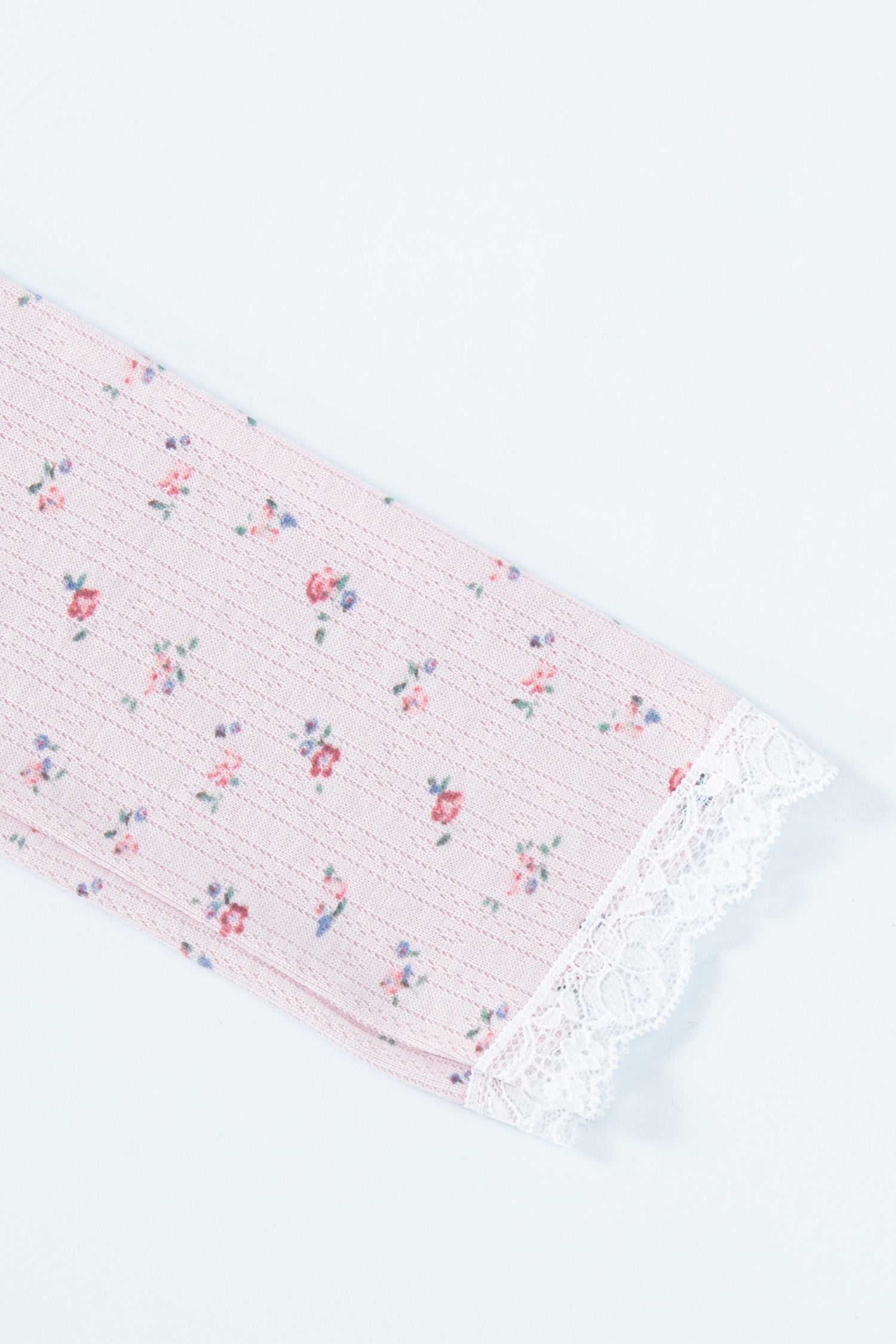 EYELET FLORAL LACE TOP_PINK