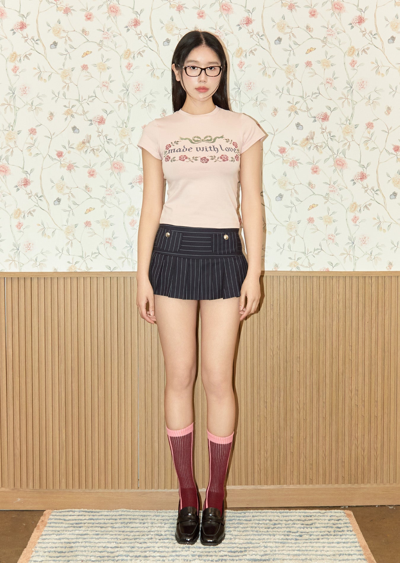 Cross Stitch Made With Love T (Pink)