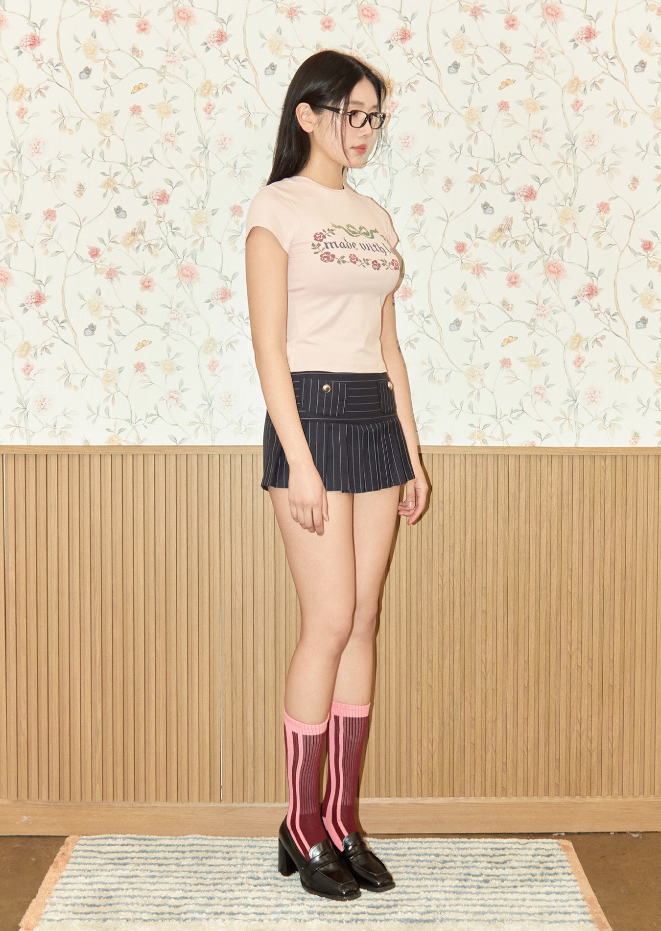 CROSS STITCH MADE WITL LOVE T_NAVY