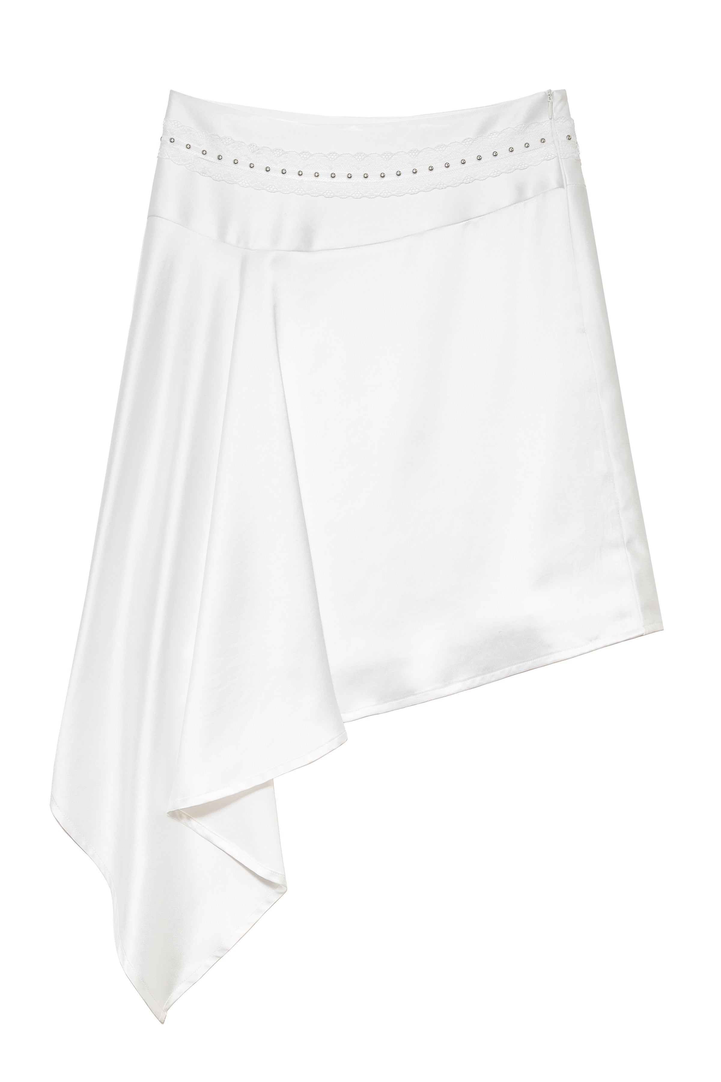 ASYMMETRIC SATIN MIDI SKIRT_WHITE