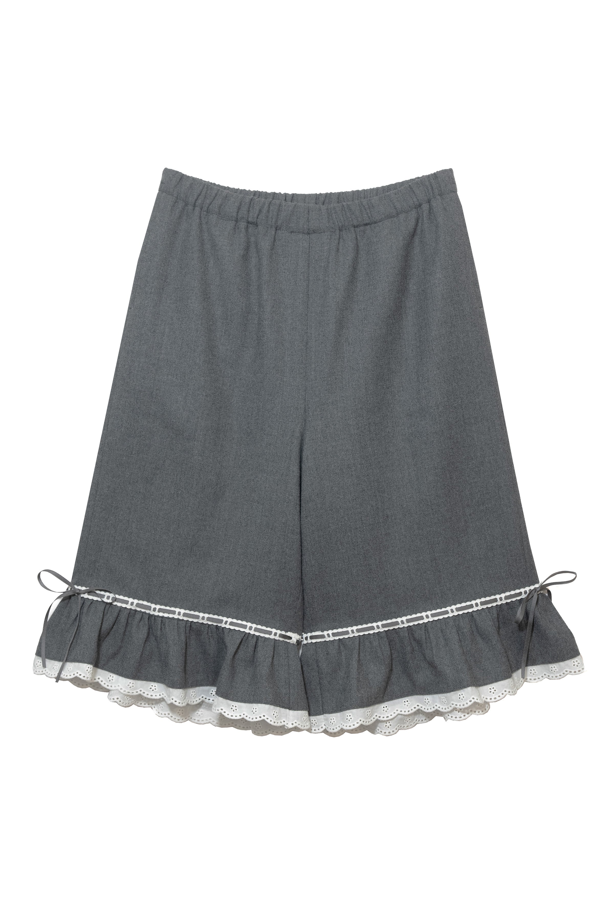 WOOL BLOOMER BERMUDA PANTS_CHARCOAL