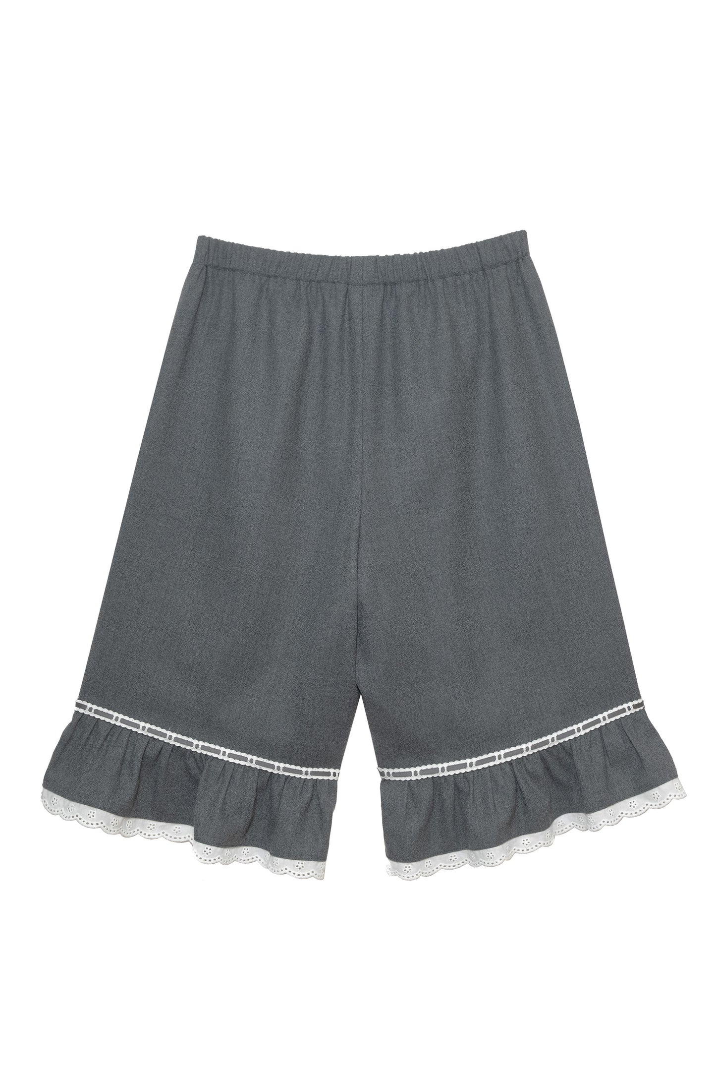 Wool Bloomer Bermuda Pants (Charcoal)