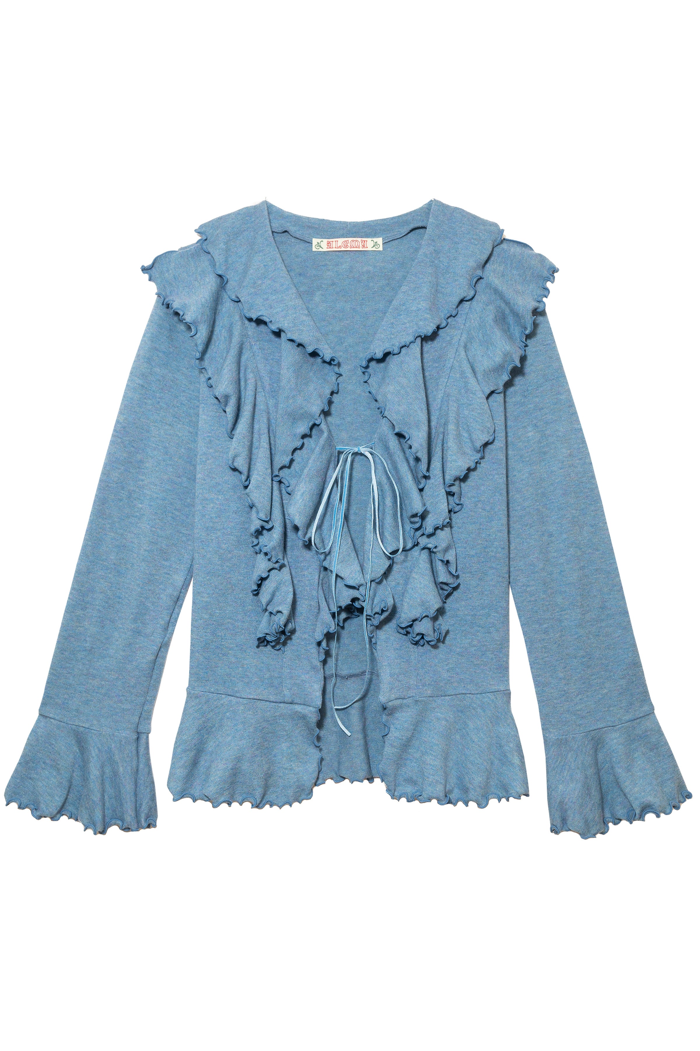 HIPPIE RUFFLE CARDIGAN_BLUE