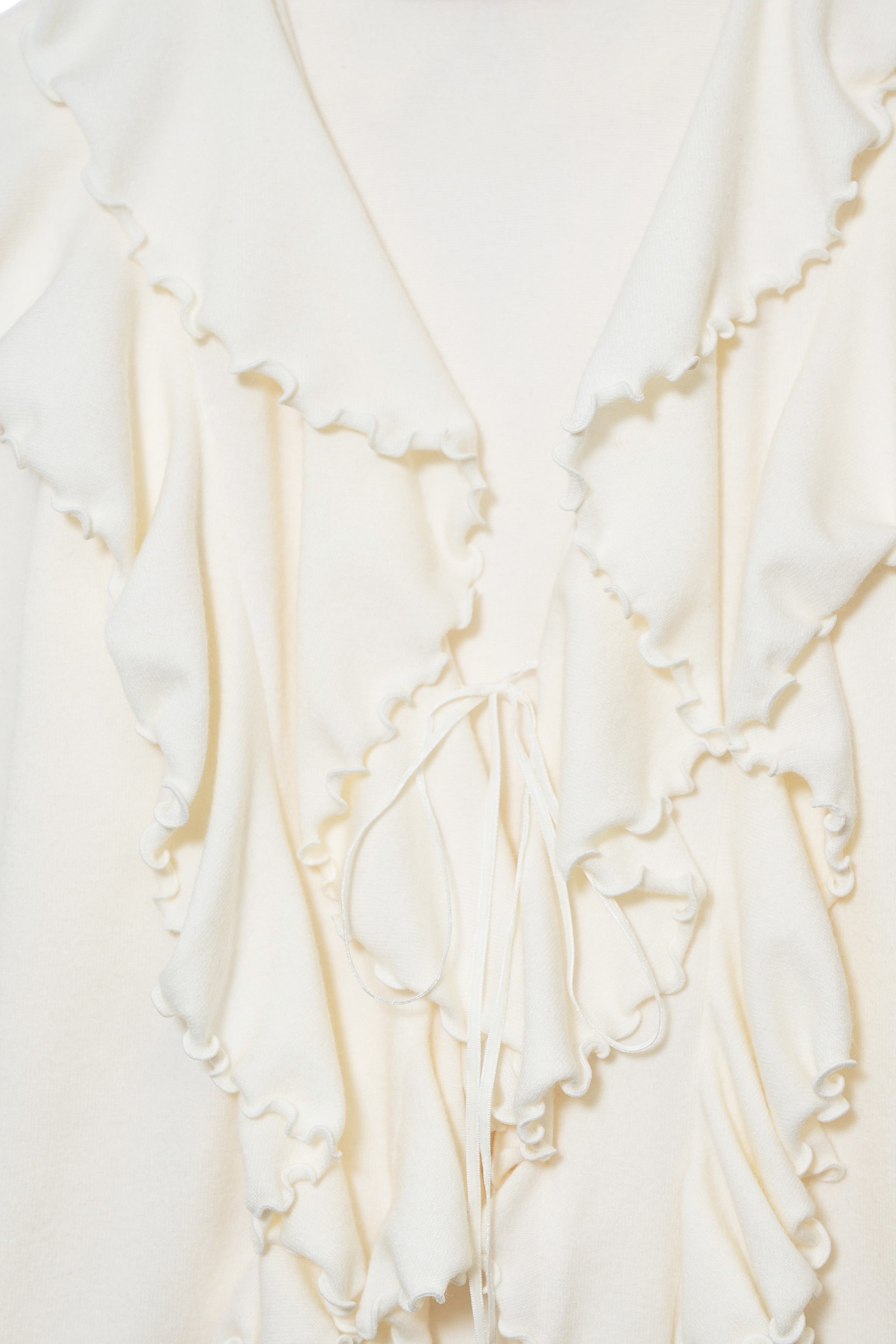 HIPPIE RUFFLE CARDIGAN_ECRU