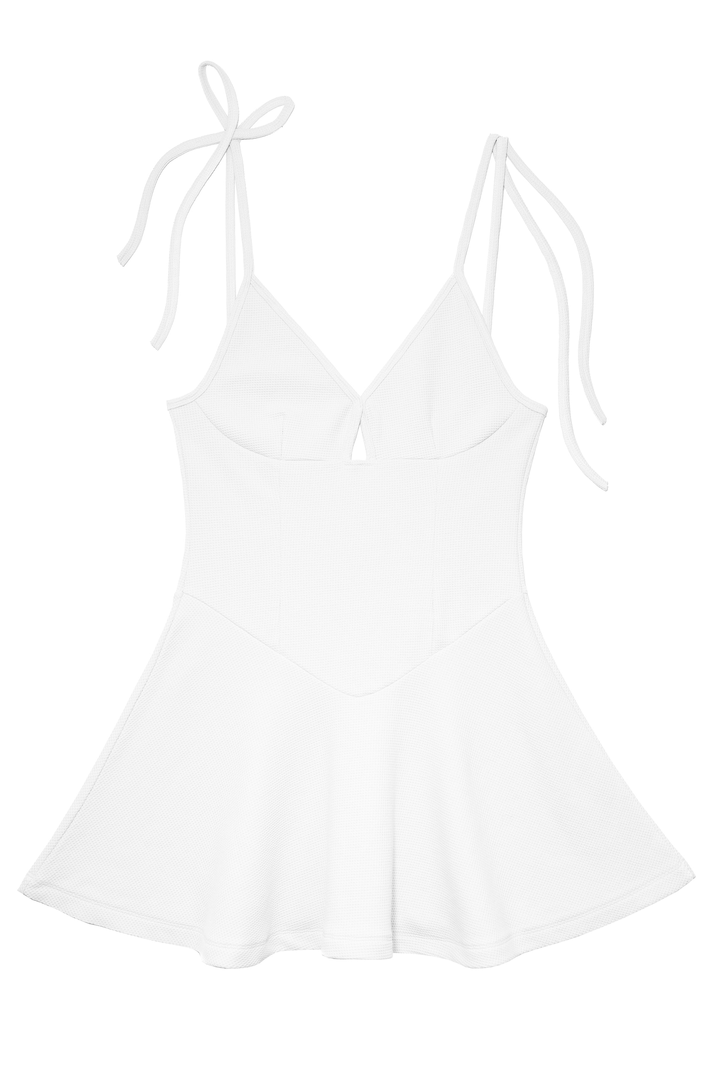 WAFFLE JERSEY SLIP DRESS_WHITE