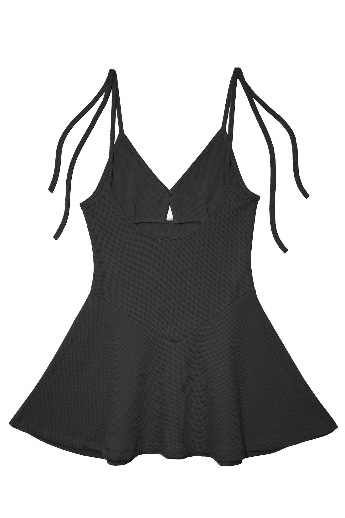 Waffle Jersey Slip Dress (Black)