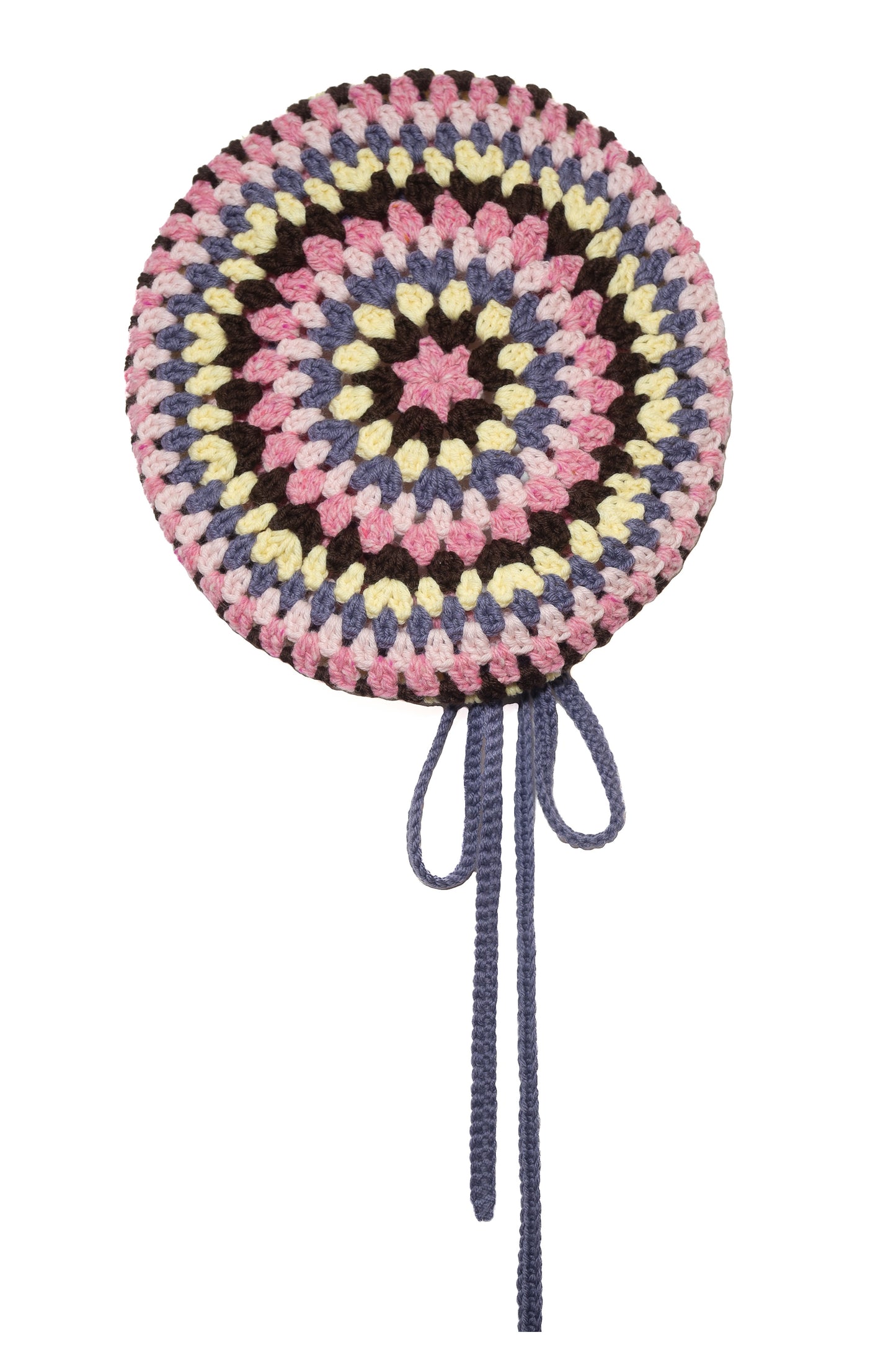 Tweed Wool Crochet Beret (Pink)