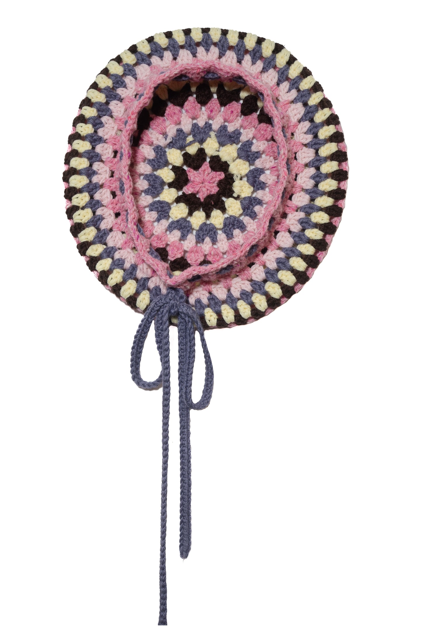 Tweed Wool Crochet Beret (Pink)