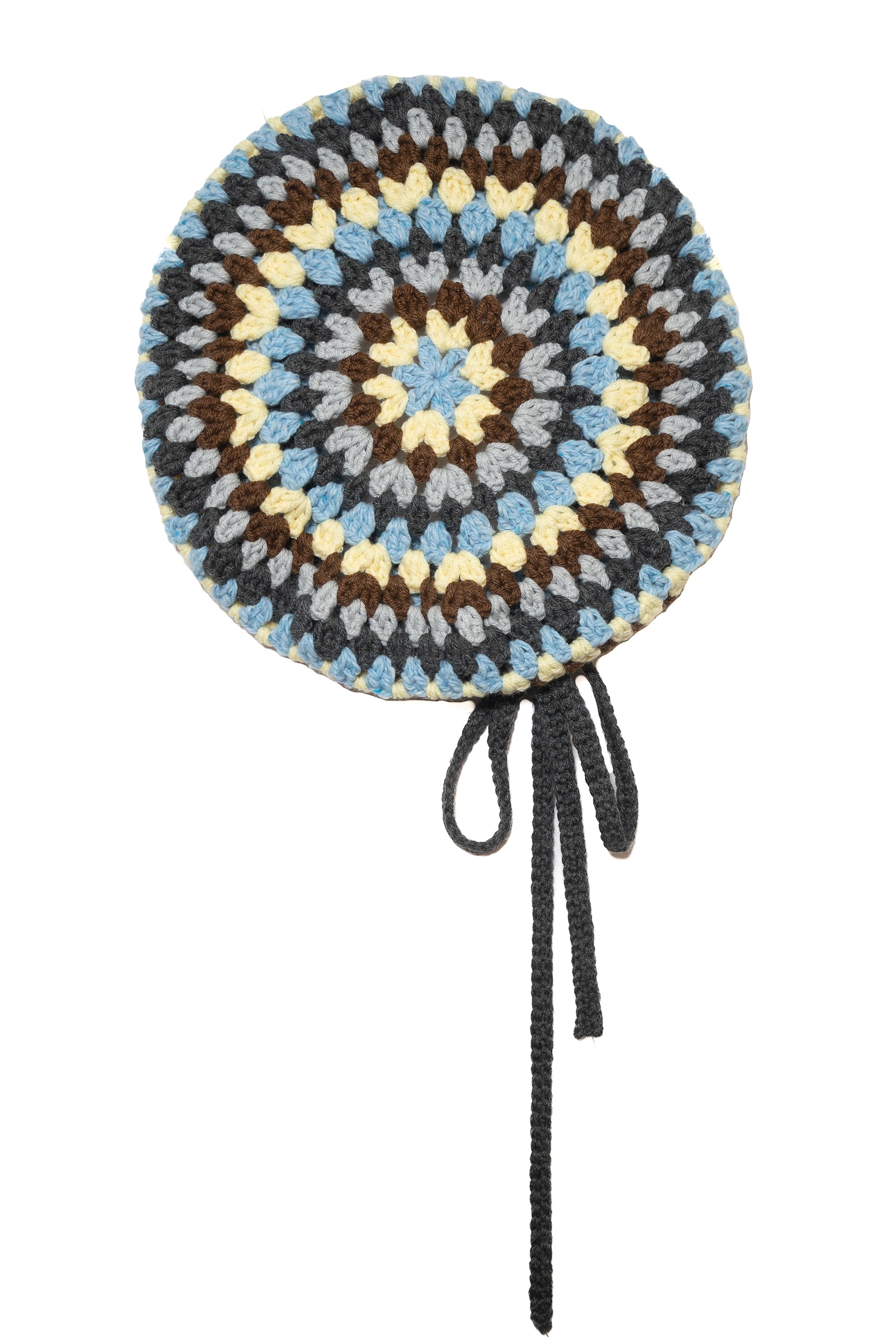 TWEED WOOL CROCHET BERET_BLUE