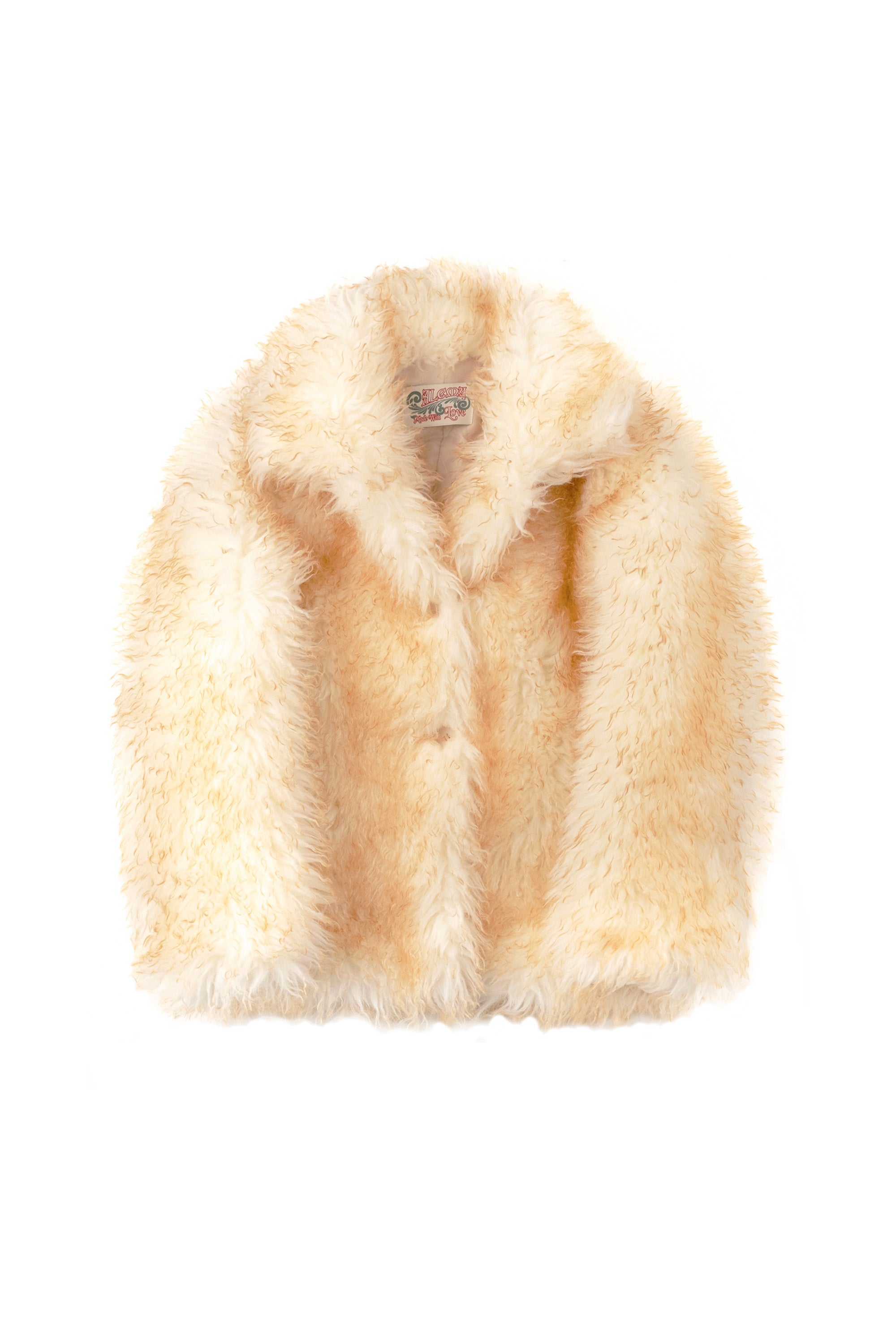 Fluffy furry fur jacket cream