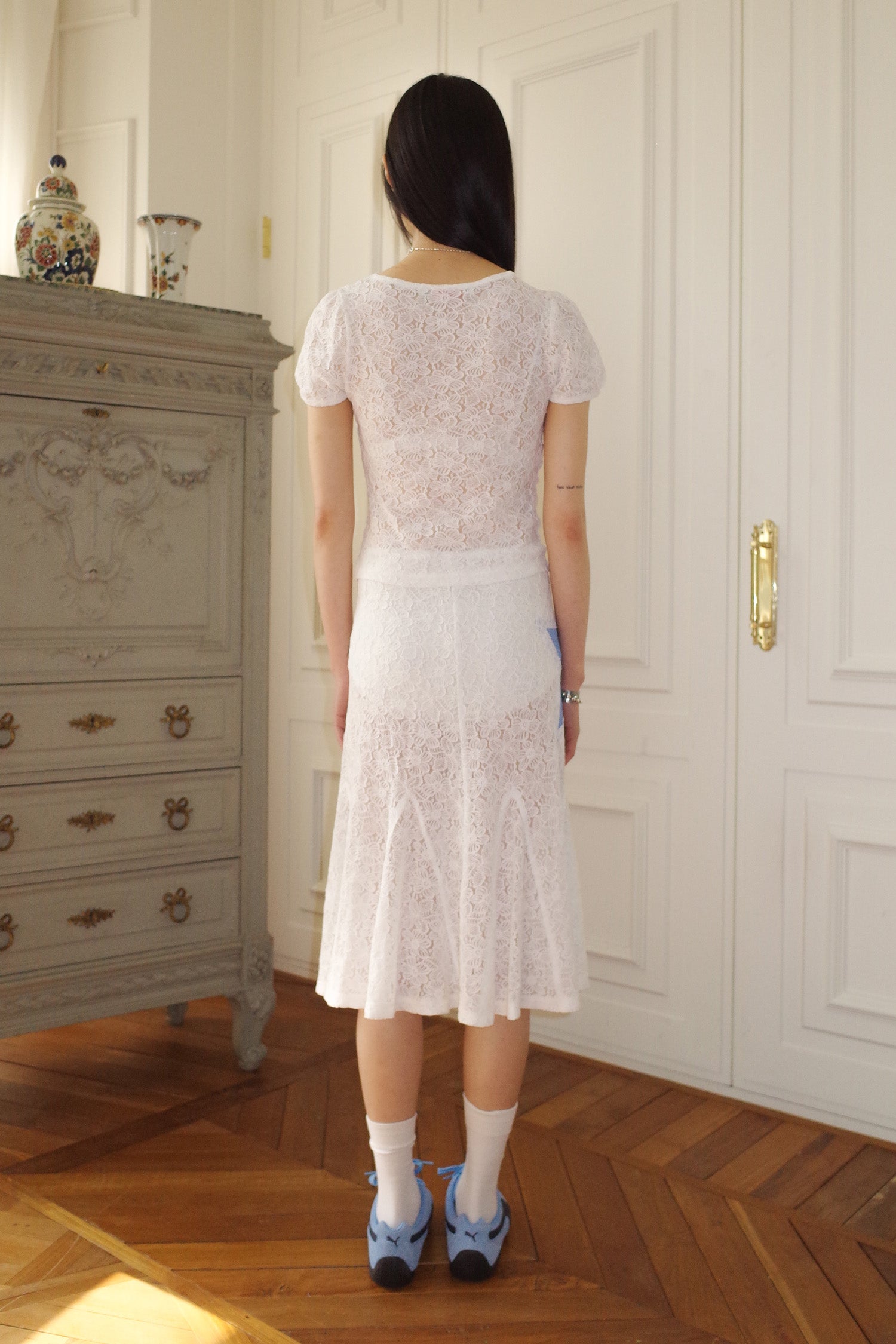 Bubble Sleeve Star Top White