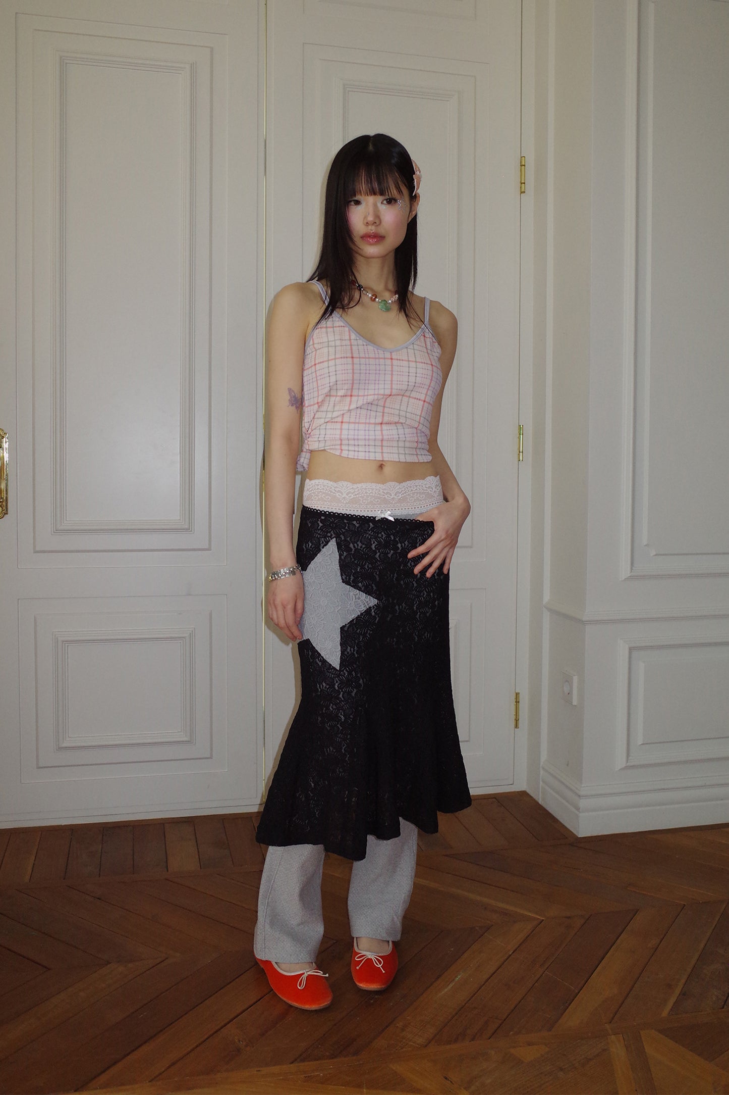 Lace Star Mermaid Skirt (Black)