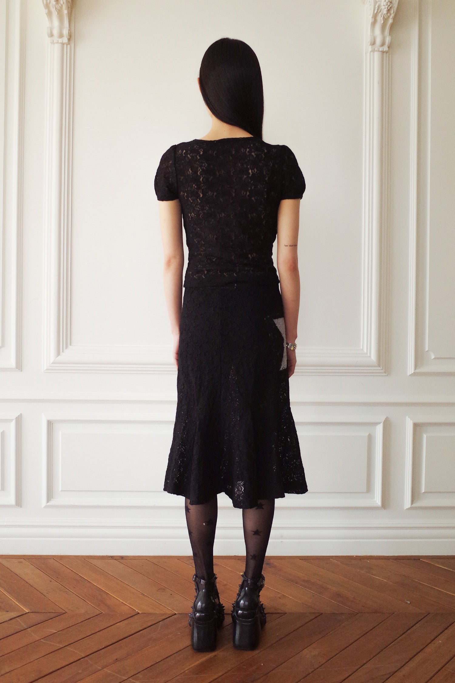 Bubble Sleeve Star Top Black