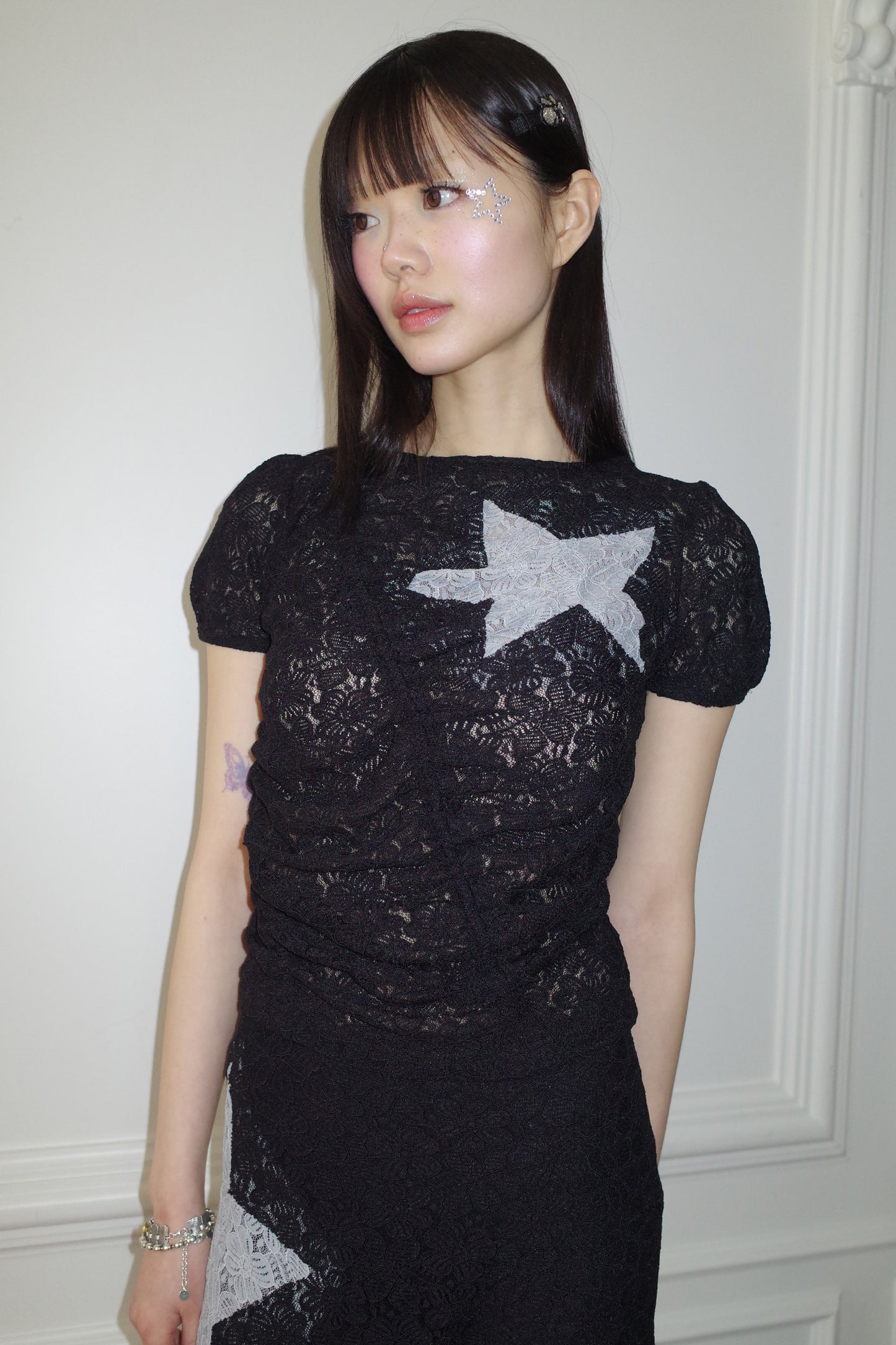 Bubble Sleeve Star Top (Black)