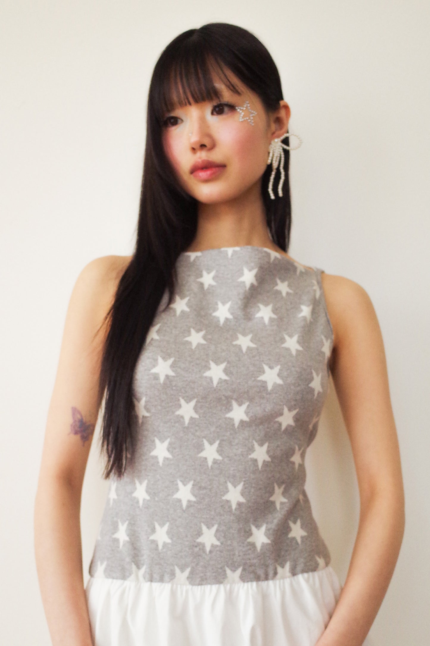 Bubble Hem Mini Dress (Grey)