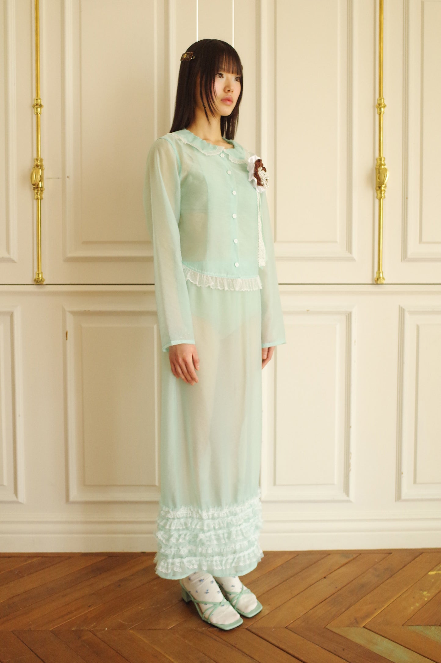 Peter Pan Collar Blouse (Mint)
