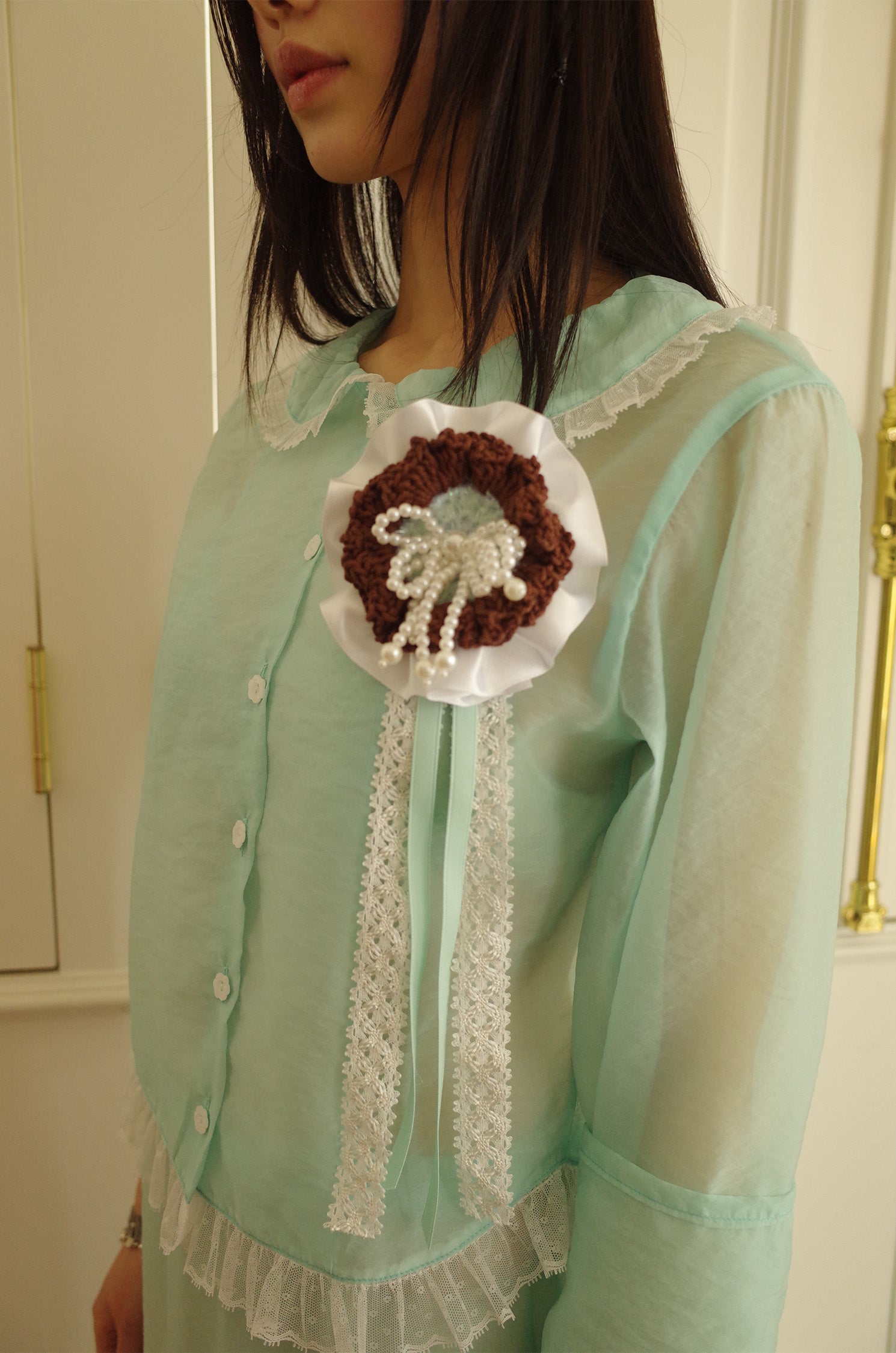 Peter Pan Collar Blouse Mint
