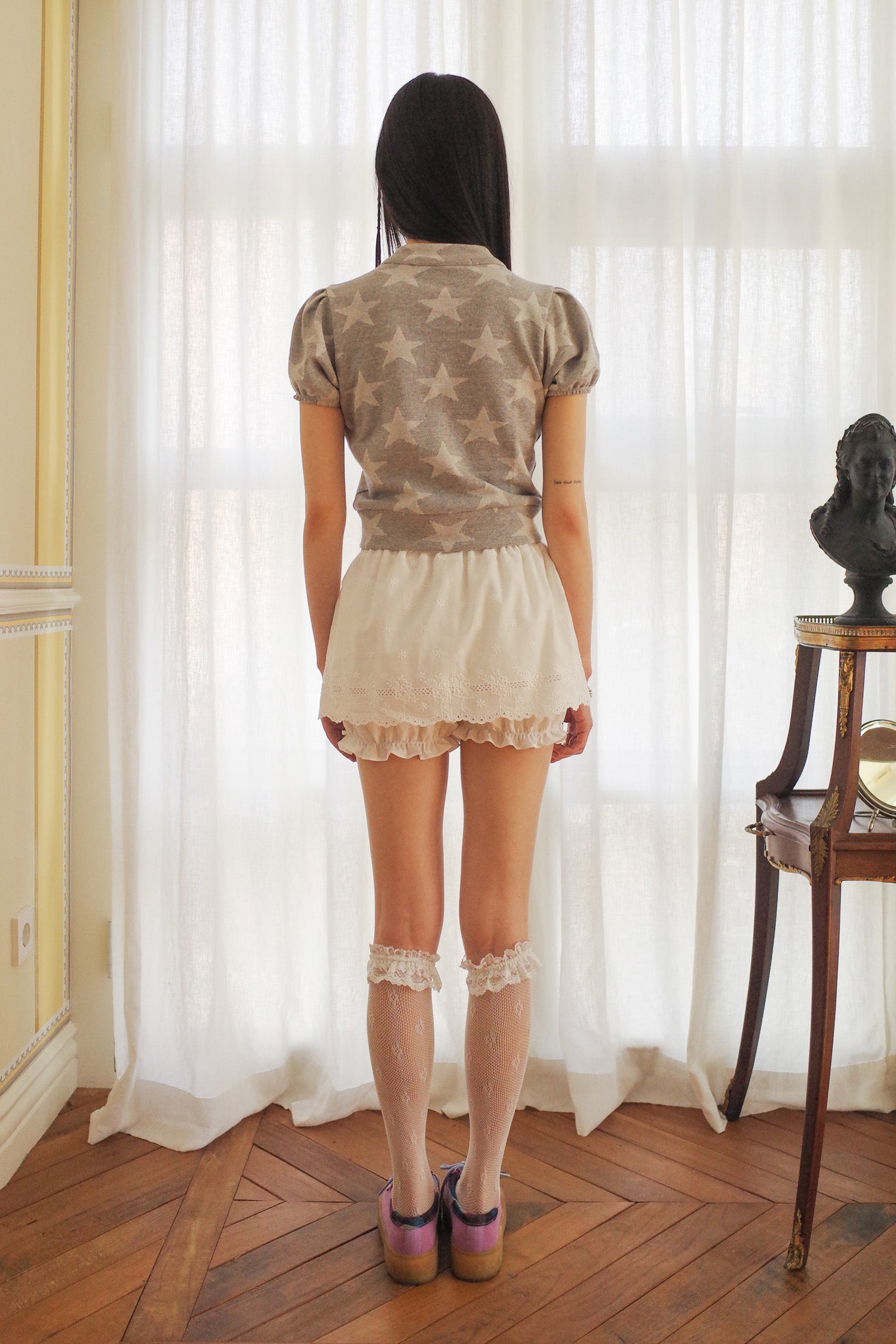 STAR ZIP UP TOP_GREY