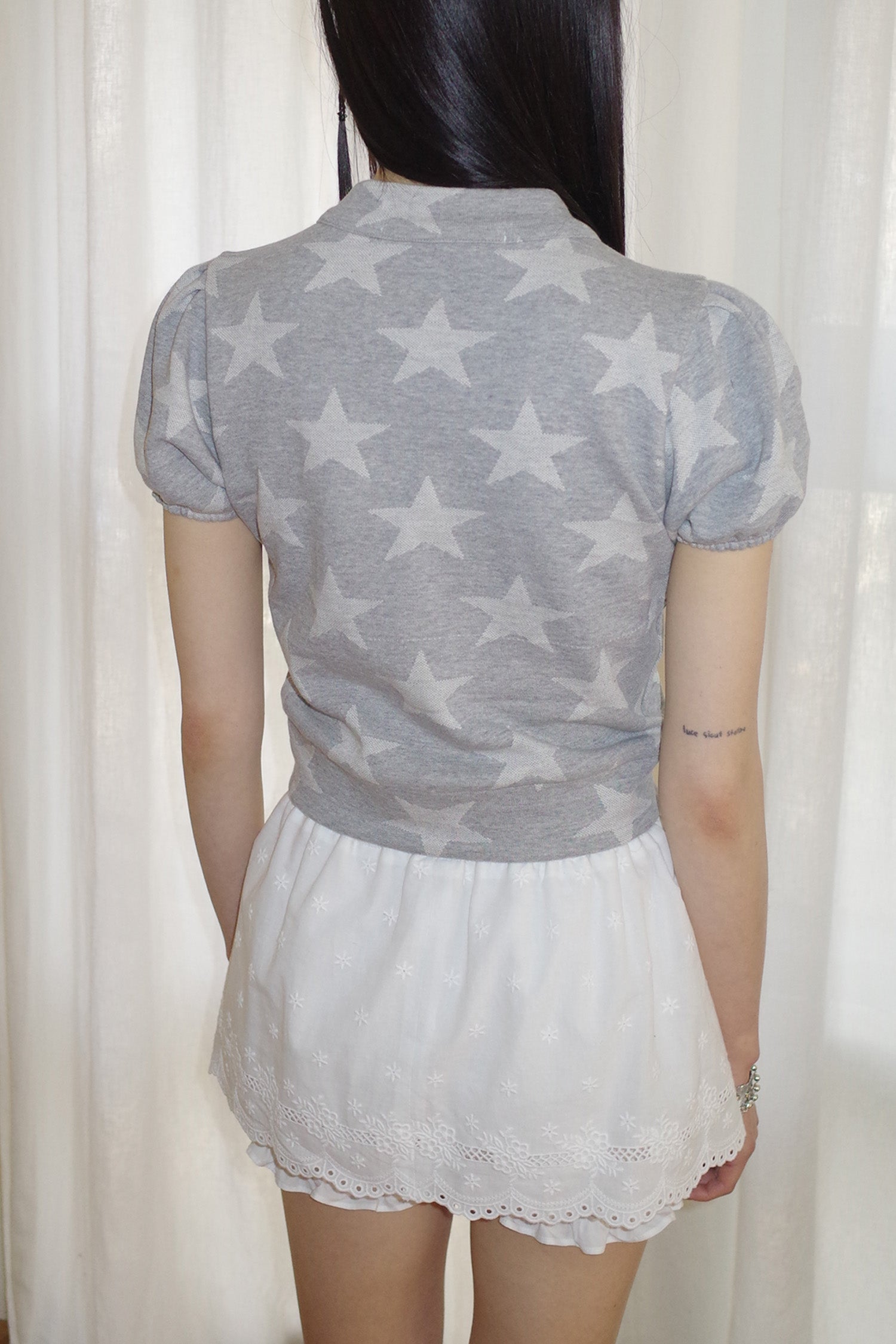 STAR ZIP UP TOP_GREY