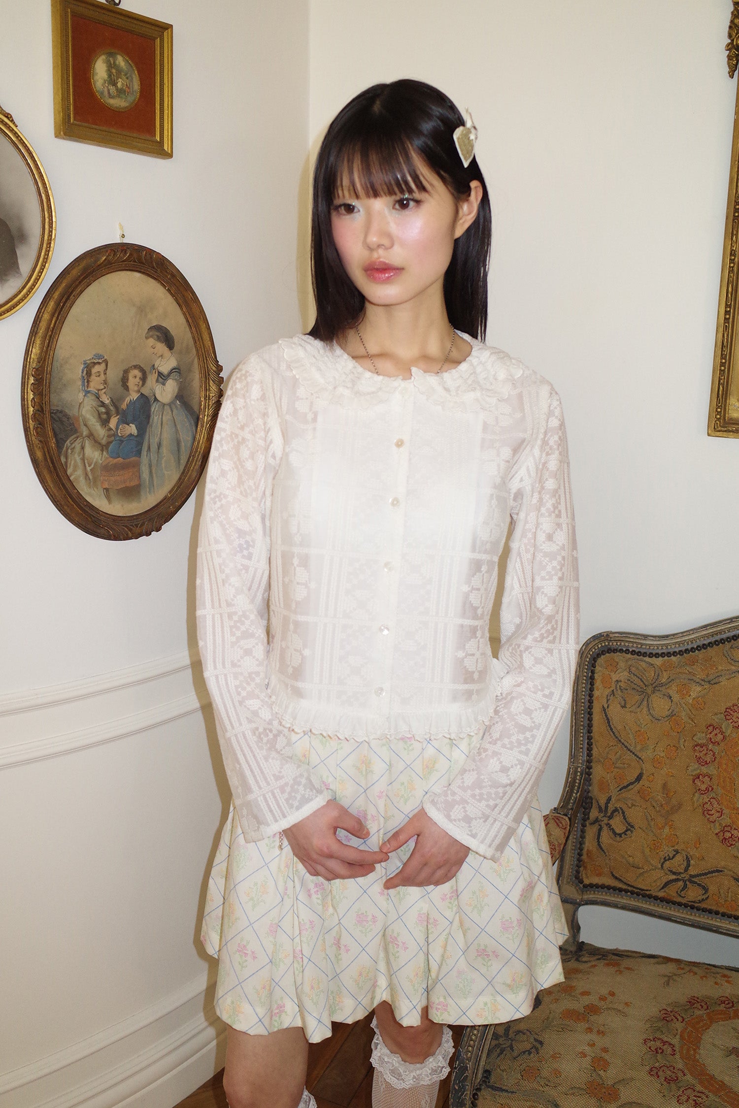 Peter Pan Collar Blouse Cream