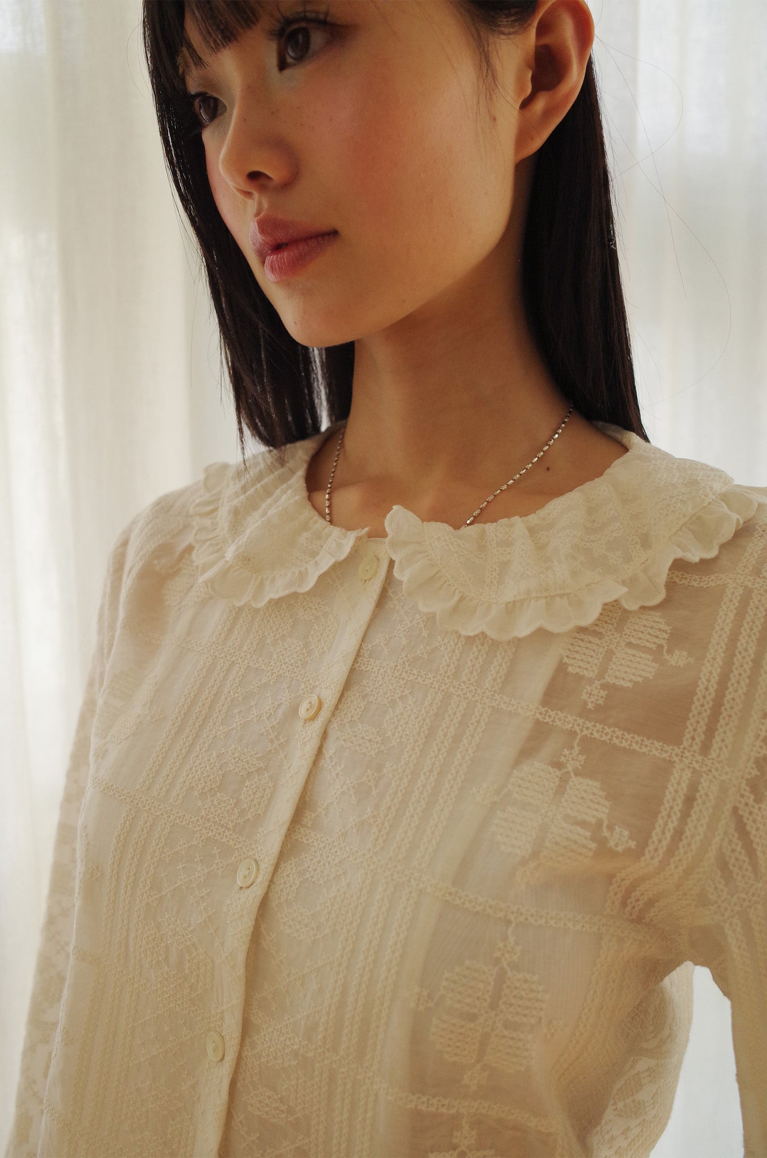 Peter Pan Collar Blouse Cream