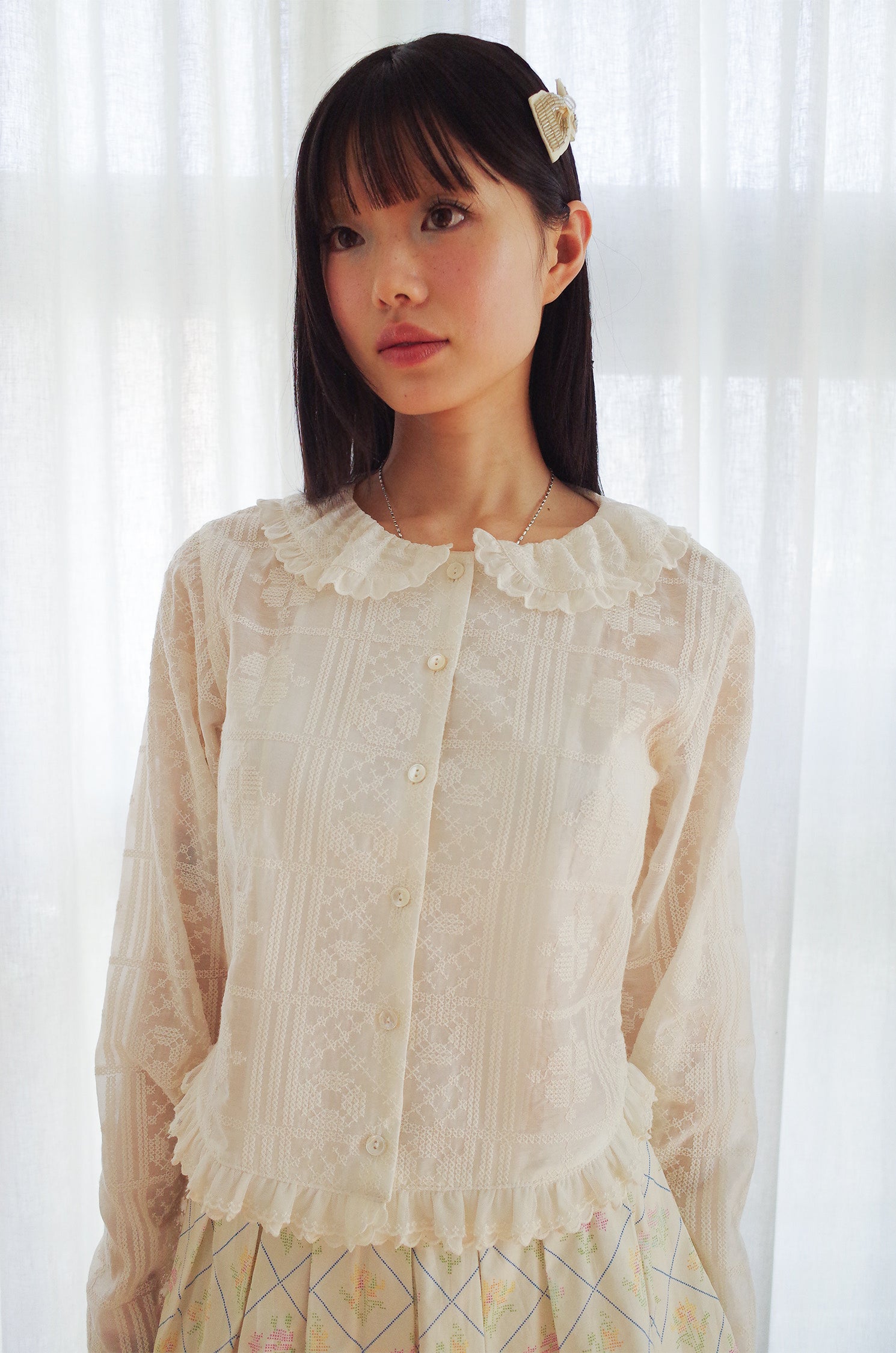 Peter Pan Collar Blouse Cream