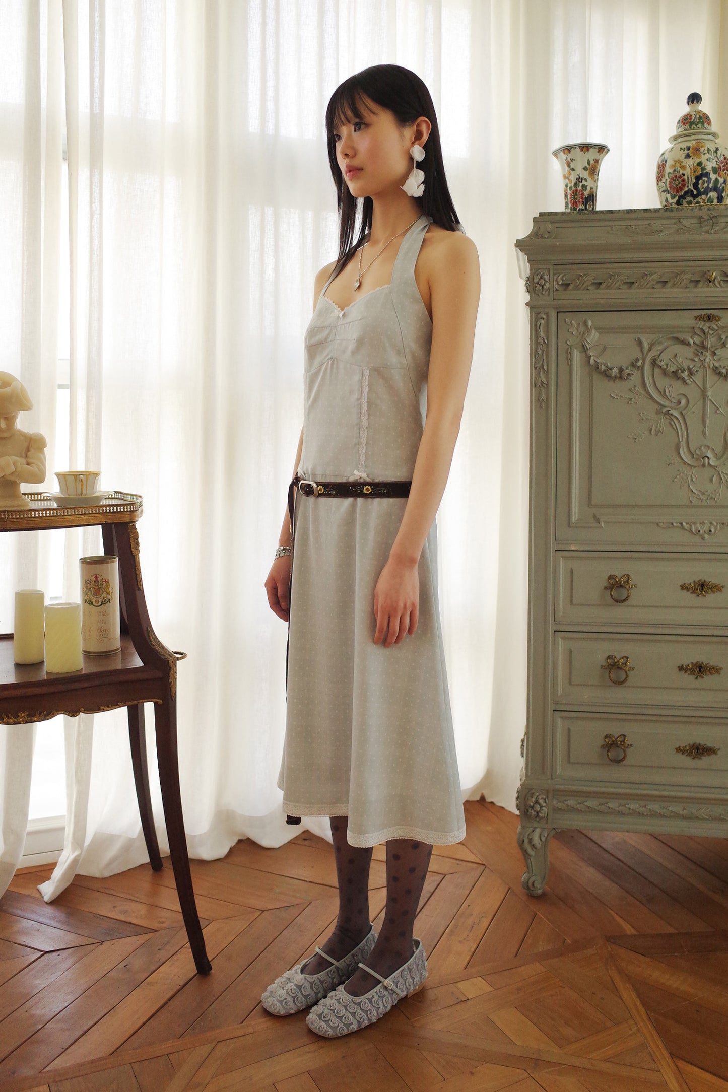 Dots Halter Dress (Mint)