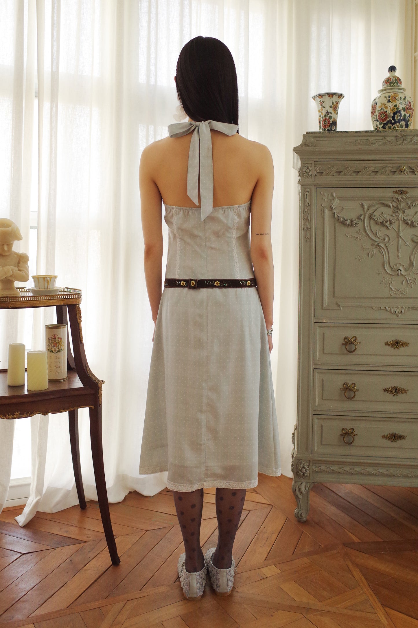 Dots Halter Dress (Mint)
