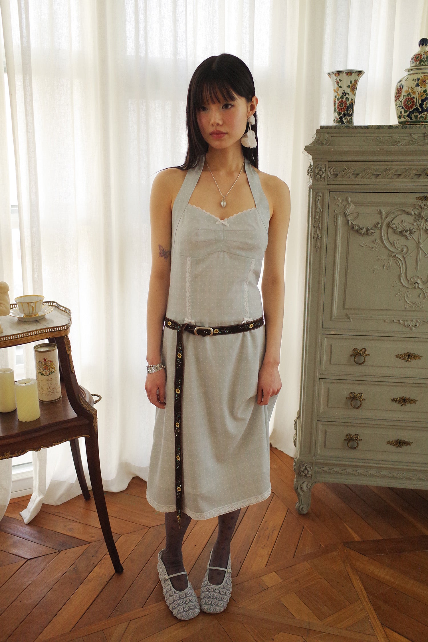 Dots Halter Dress Mint