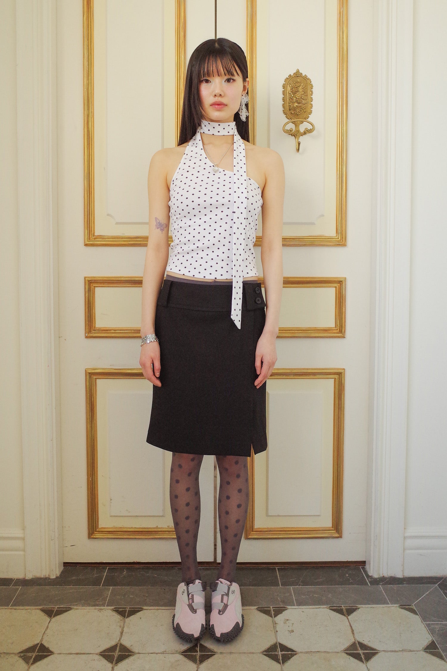 70'S MERMAID MIDI SKIRT_BLACK