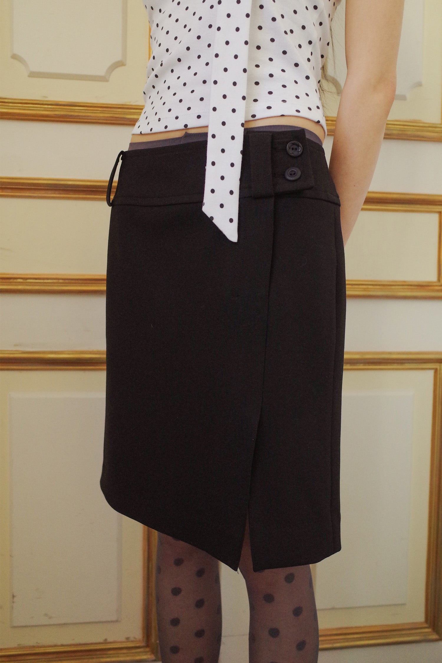 70'S MERMAID MIDI SKIRT_BLACK