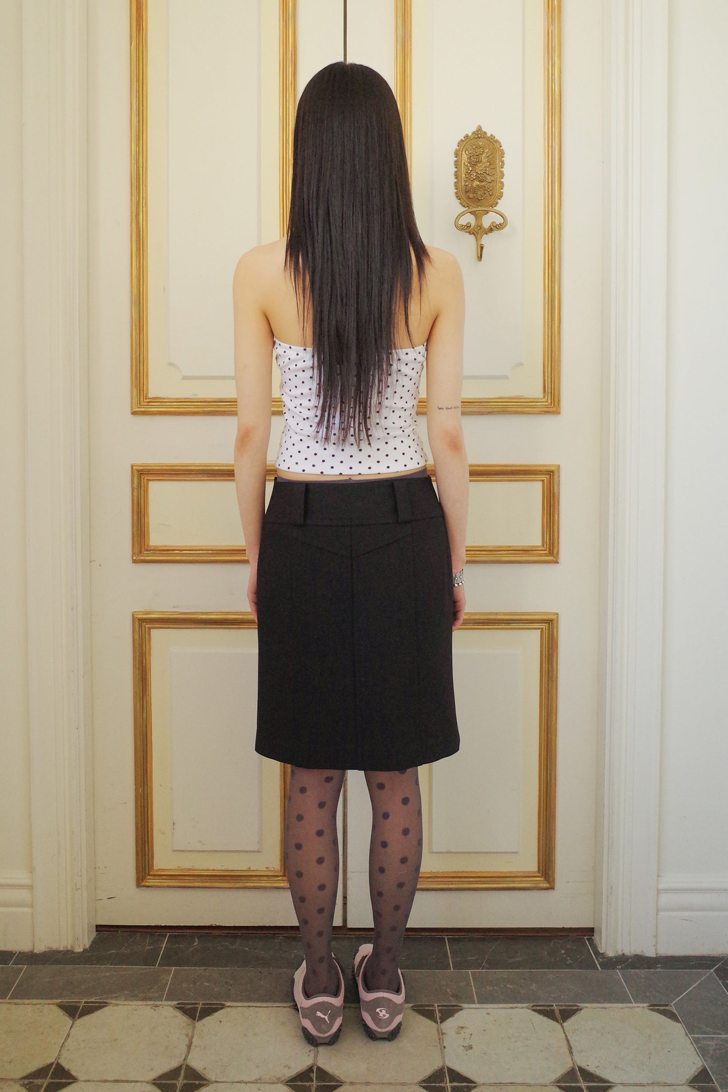 70's Mermaid Midi Skirt (Black)