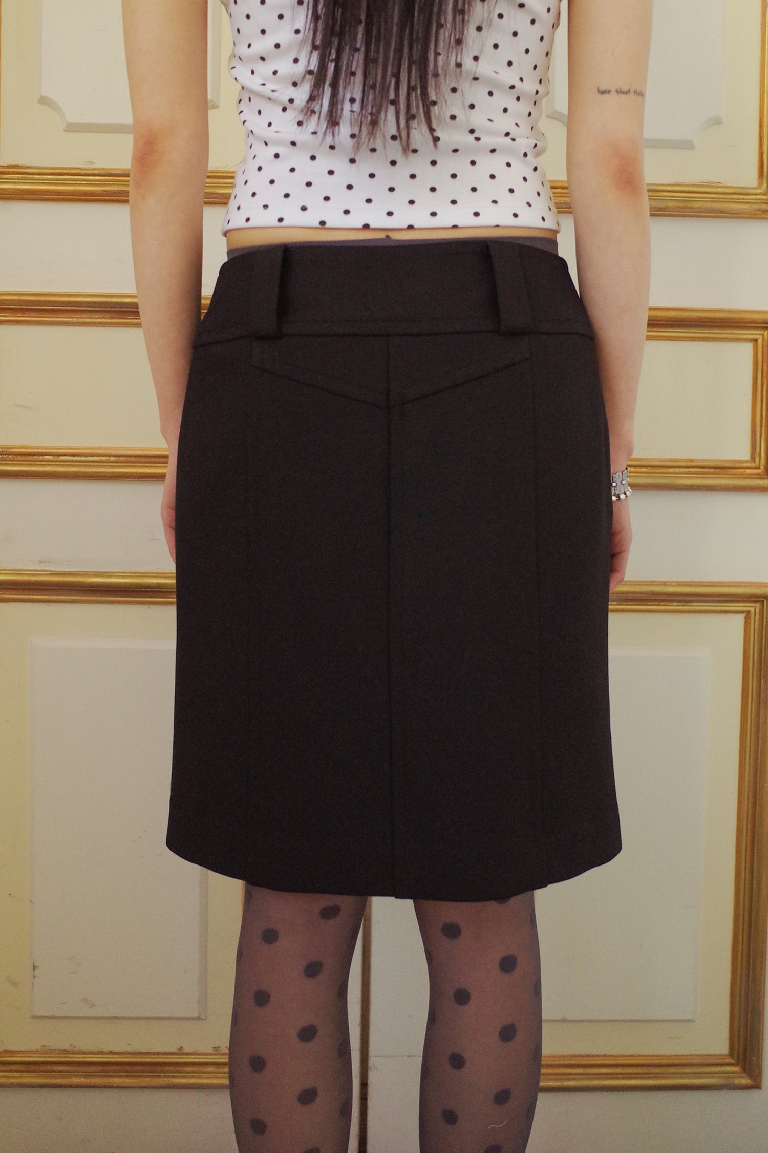 70'S MERMAID MIDI SKIRT_BLACK