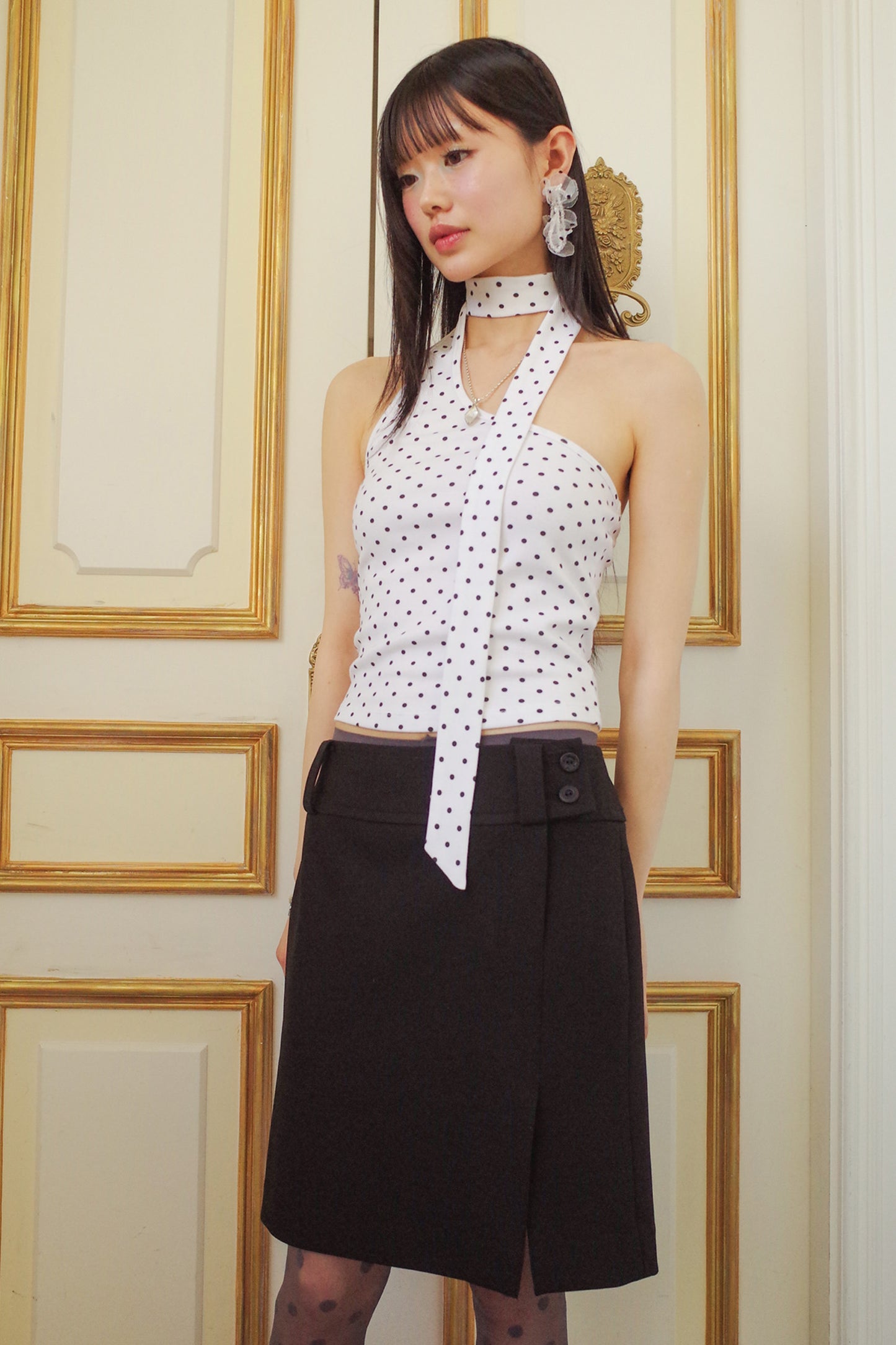 70's Mermaid Midi Skirt (Black)