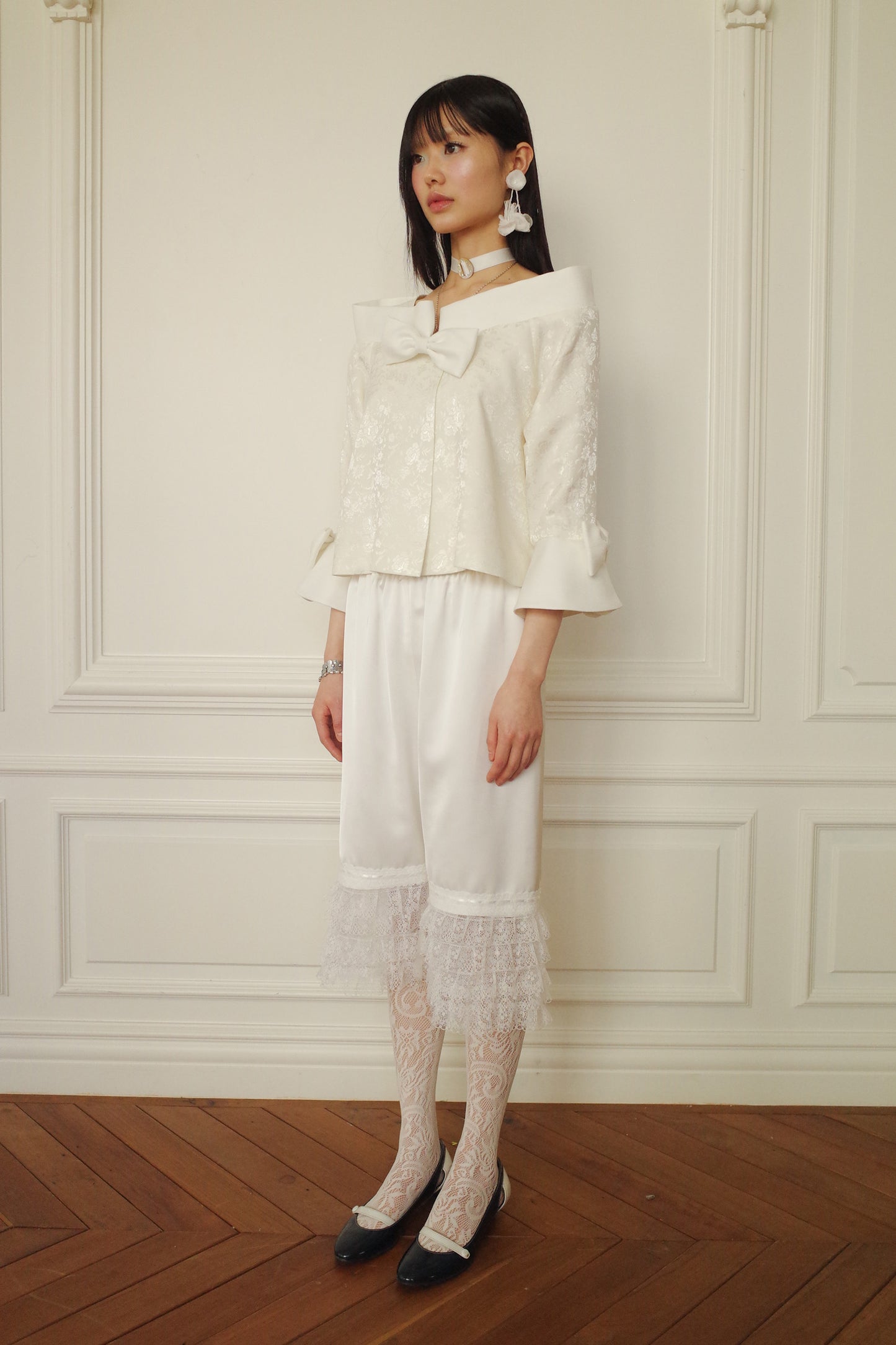 Classic Ribbon Summer Jacket (White)