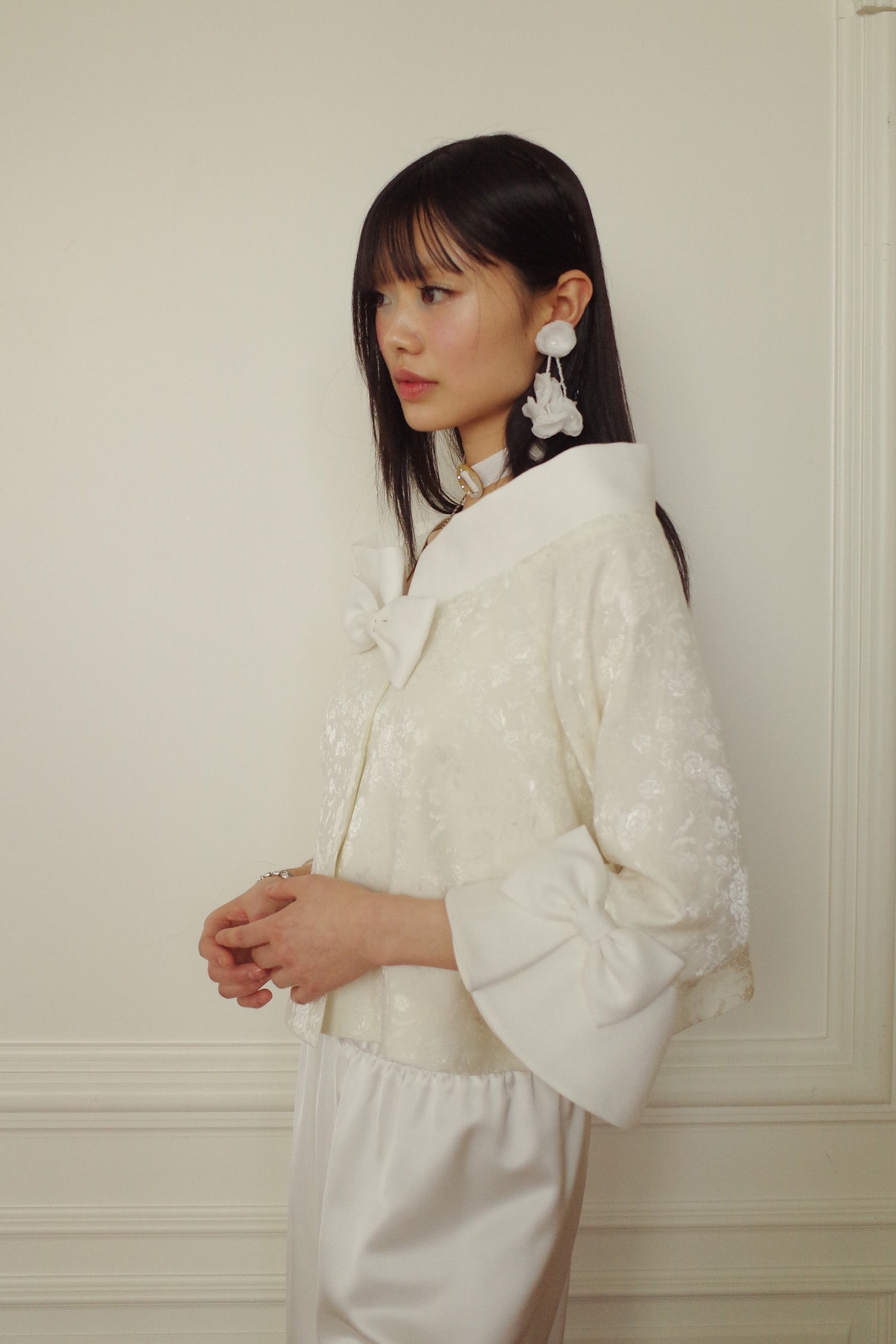 CLASSIC RIBBON SUMMER JACKET_WHITE