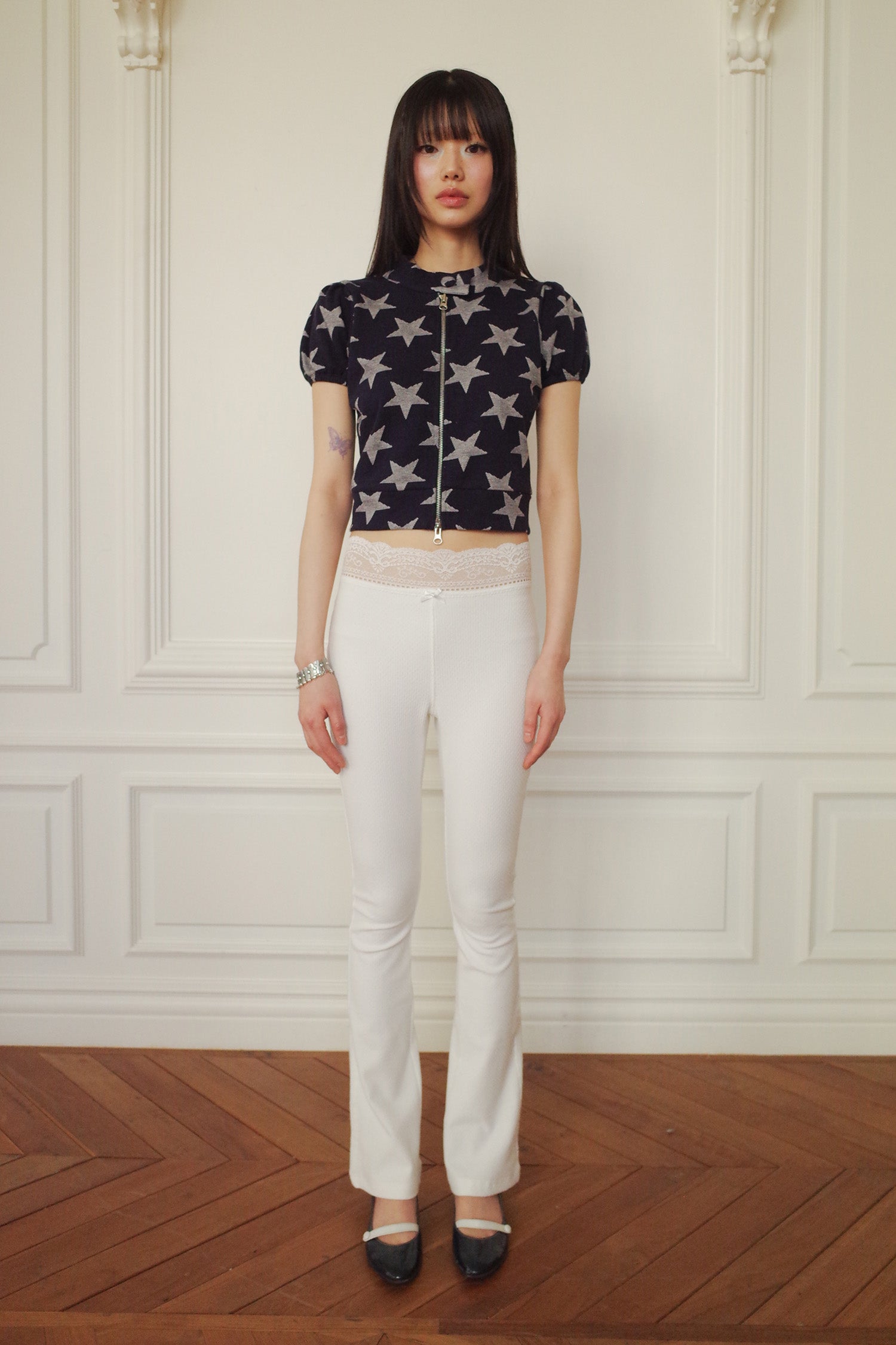 STAR ZIP UP TOP_NAVY