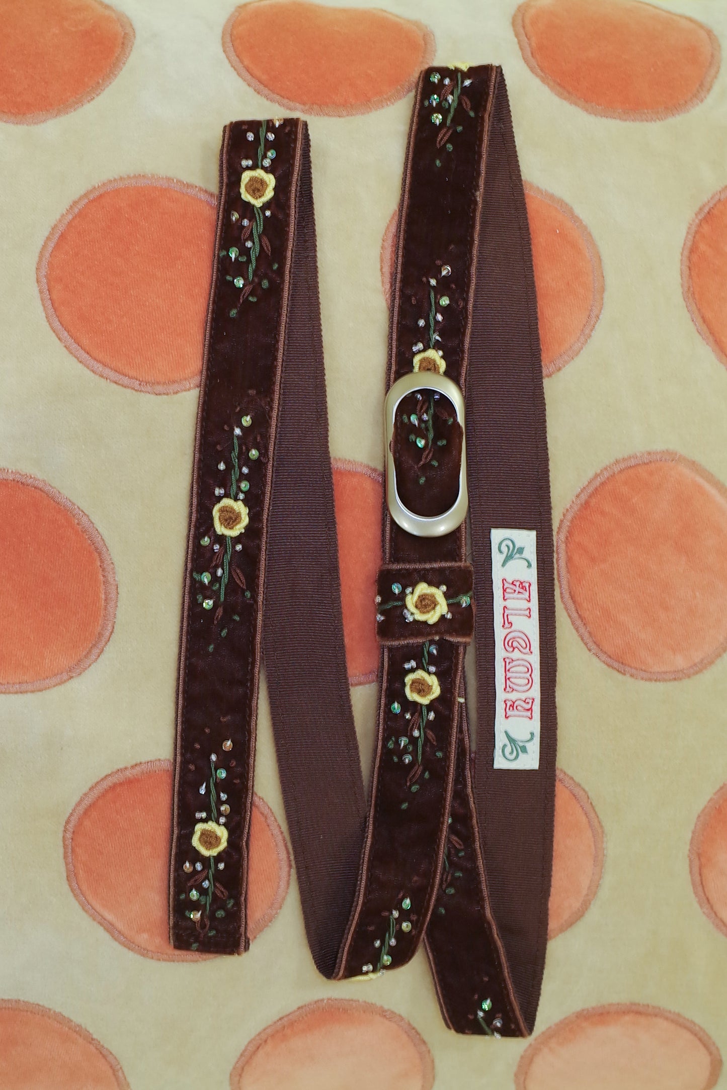 Velvet Flower Embroidery Belt