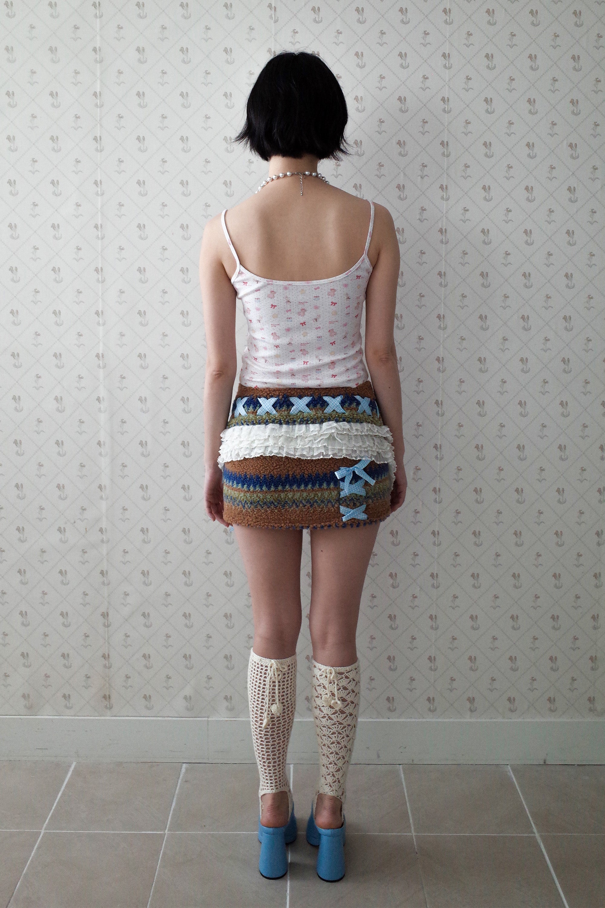 Teddy bear square slip white